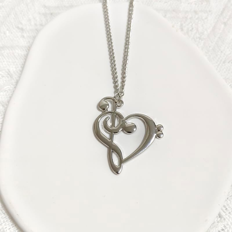 Music Note Gifts Necklace for Women Girls Musical Necklaces for Women Music Gifts for Daughter Christmas Birthday Gifts for Music Lovers Best Friend Silver Music Necklace