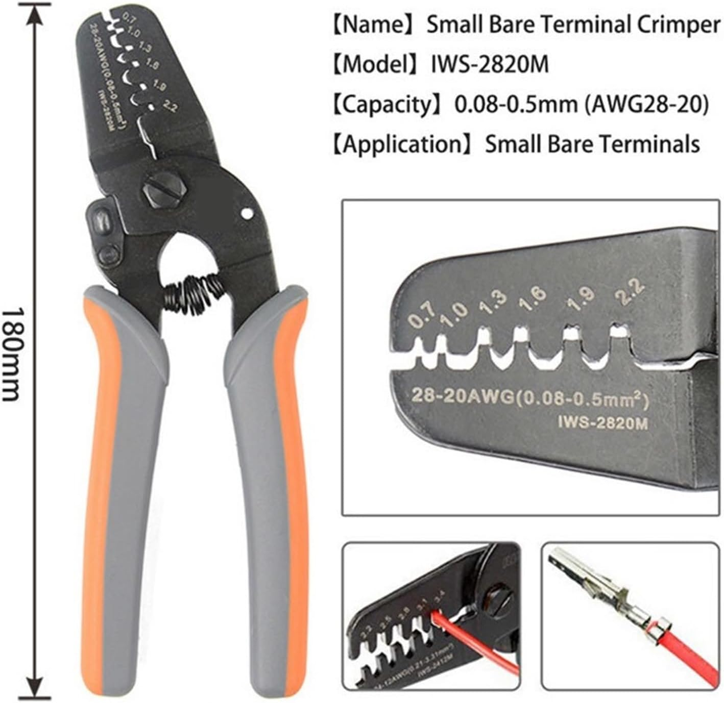 Zqnaznfderatchet Crimping Tool, Crimping Tool Crimper Plier Mini Micro Open Barrel Crimping Tools