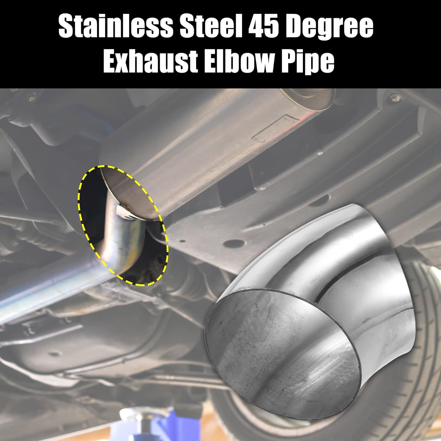 X AUTOHAUX 4 Pcs OD 3 Inch 45 Degree SS304 Stainless Steel Bend Tube Exhaust Elbow Pipe for Car Modified Exhaust System 3" Piping Silver Tone image number 4