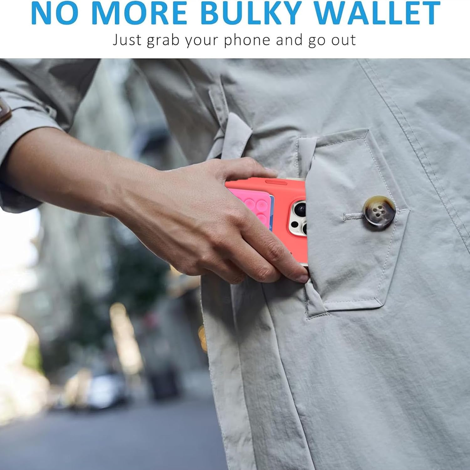 Silicone Suction Cup Phone Holder,2Pcs Phone Wallet,Adhesive Suction Phone Mount,Non Slip Suction Cup Phone Mount,Phone Suction Grip with Wallet (Black) - Transparent image number 2