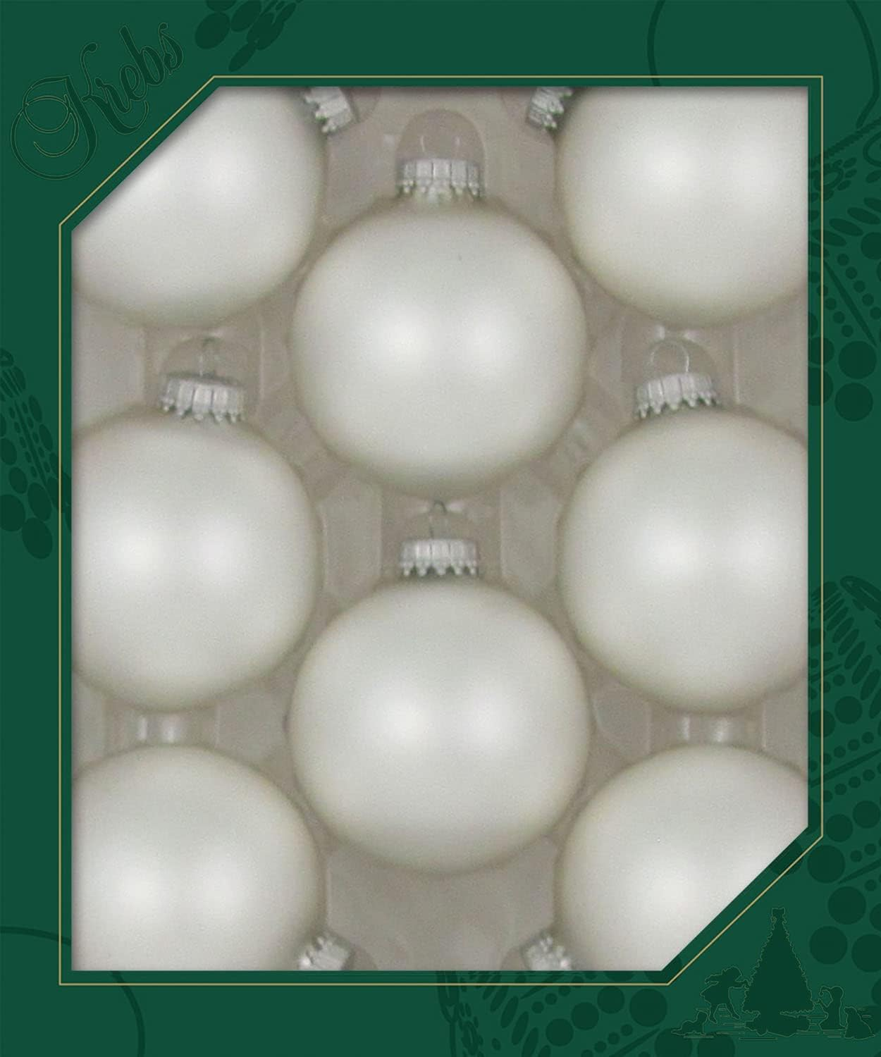 Christmas by Krebs Made in the USA Designer Seamless Glass Christmas Ball Ornaments, 2 5/8" (67Mm), 8 Pieces (Velvet Midnight Haze Blue)