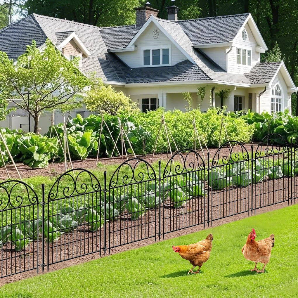 Springup Garden Animal Barrier Fence 13 Panels with 1 Gate, 91Cm(H) &times;70Cm(W) Dog Digging Tall Fence Barrier, Heavy Duty Metal Temporary Fences, Reusable Defense Fencing for Outdoor Yard