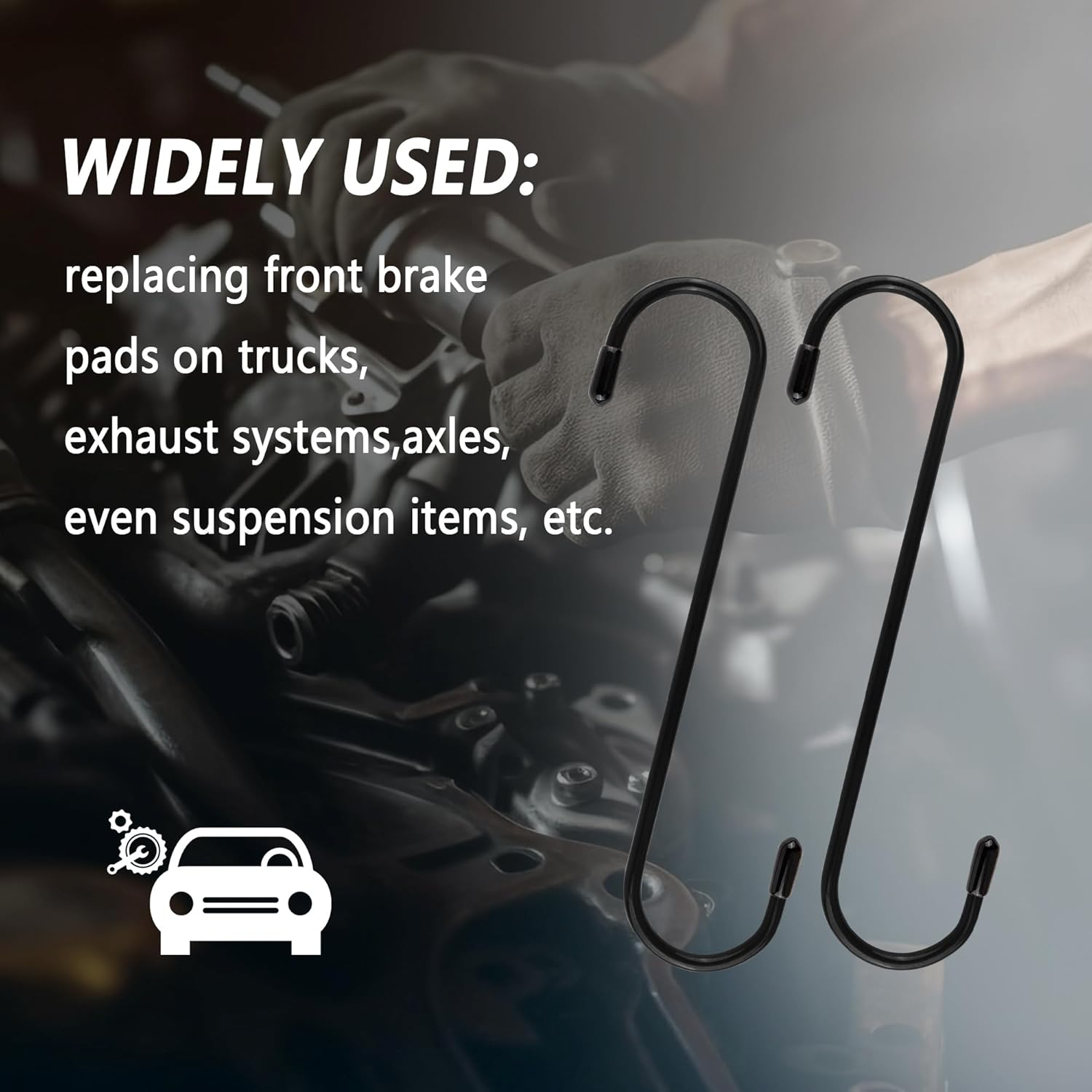 Junecarp 2PCS Brake Caliper Hangers,Durable Brake Caliper Hooks Suspension Tools for Changing Brake Pads,Strong Load-Bearing Brake Caliper Hanger Hooks Automotive Tool for Cars,Trucks (Black/2Pcs)