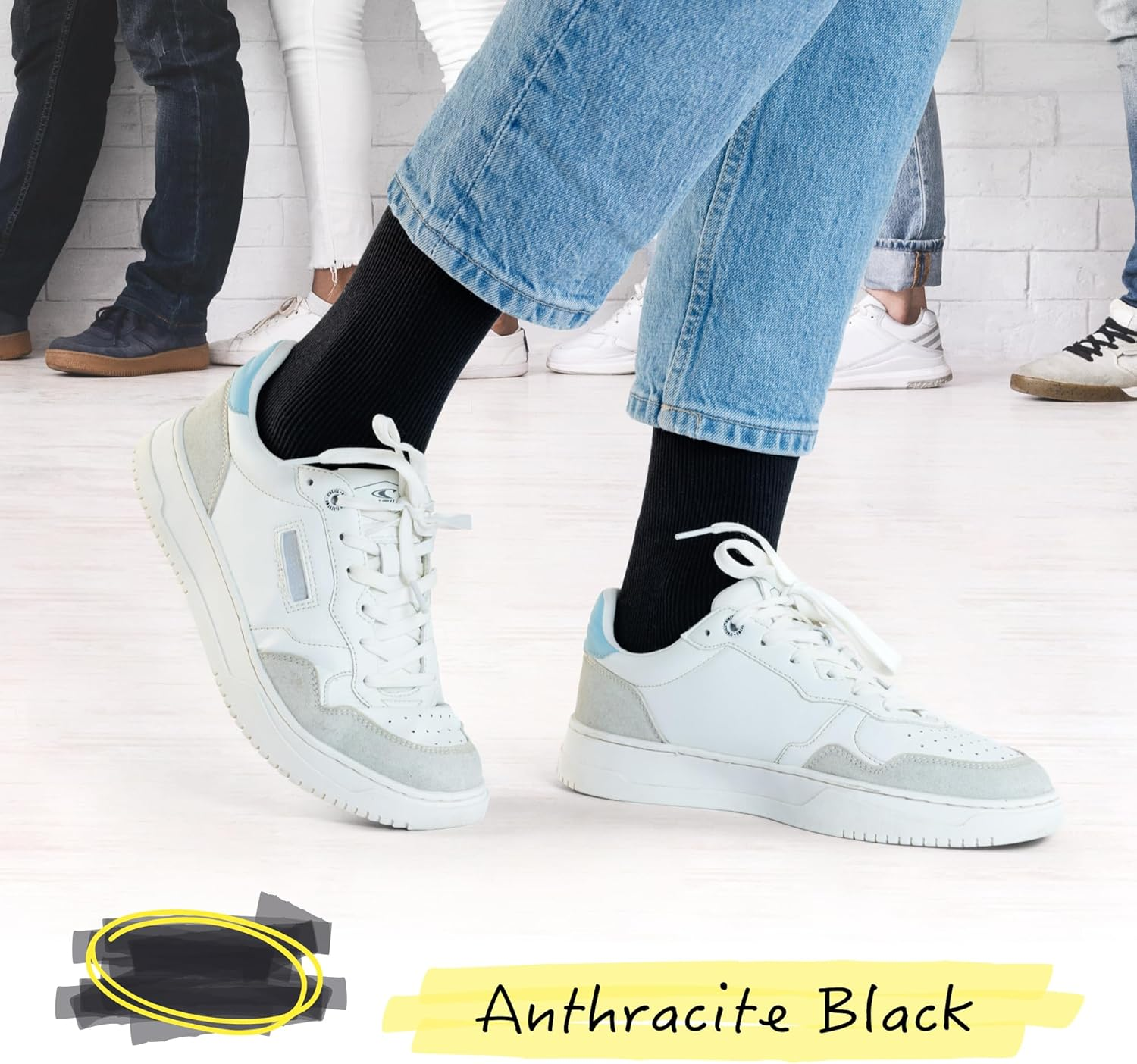 Not Just a Sock Diabetic Socks for Men and Women - One Size Fits All - Seamless and Loose-Top Non-Binding Socks for Improved Circulation - Copper Infused - Eggshell Blue, Count 1 image number 7