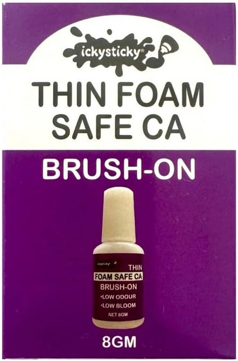 Ickysticky Thin Foam Safe CA Brush-On Glue 8G Premium Superglue Wood, Craft, Metal, Plastic, Model Kits, DIY, Home, Office