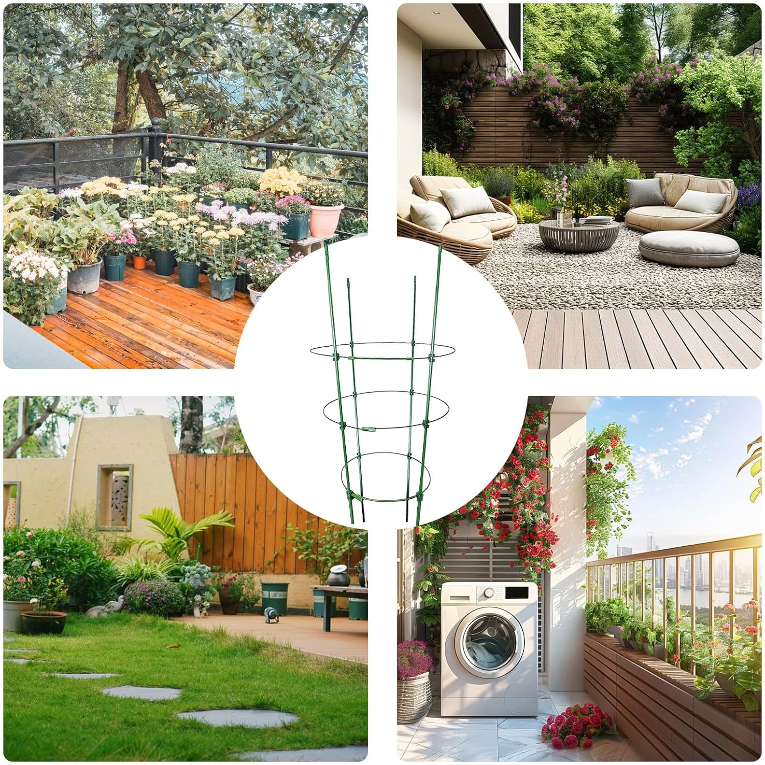 3Pcs Tomato Plant Support, 45X28Cm, Tomato Cage, Flower Stands, Garden Tomatoes Trellis, Gardening Supplies, for Vegetables Fruits Vines Climbing image number 6