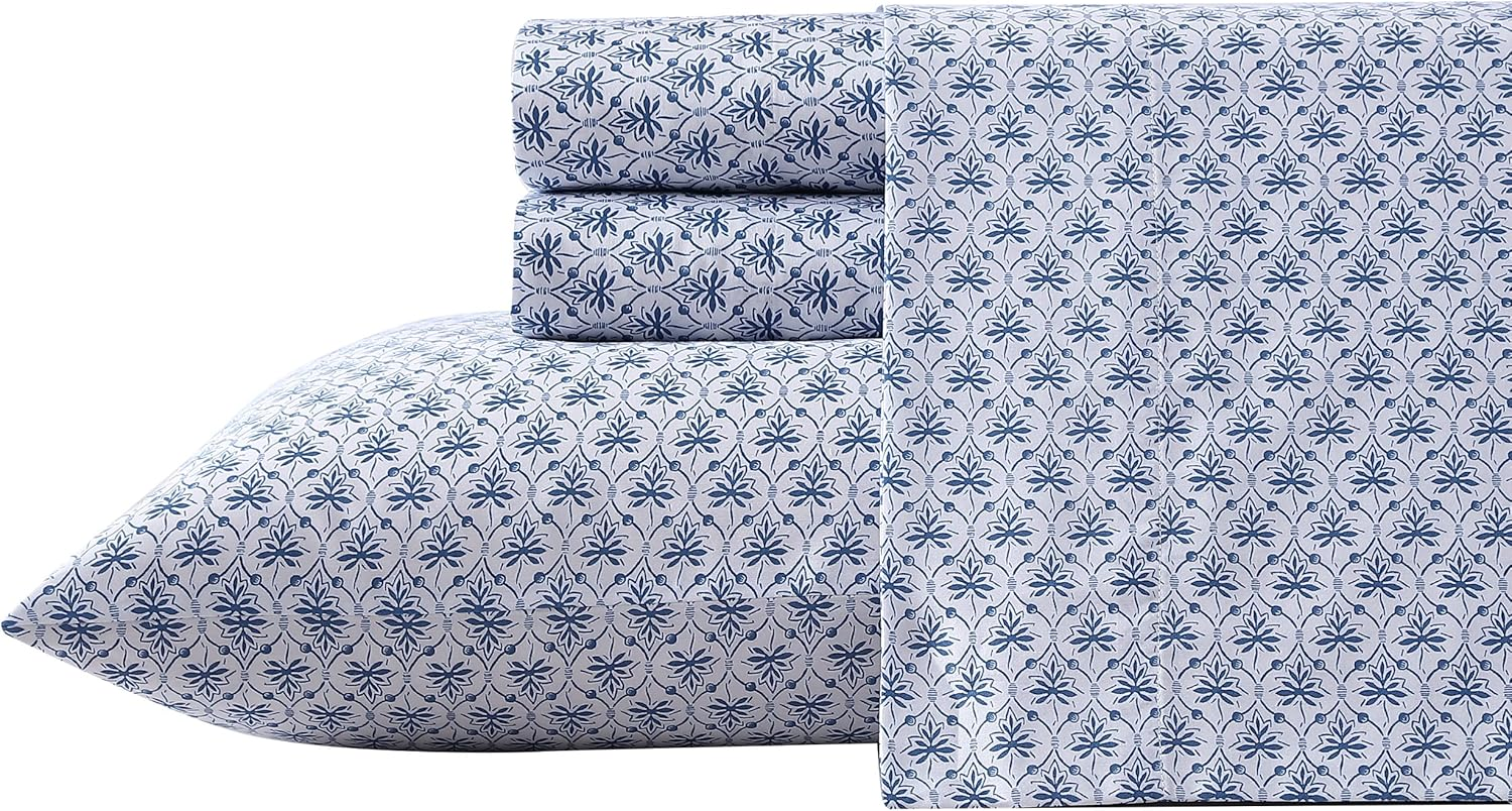 Laura Ashley - Queen Sheet Set, Soft Sateen Cotton Bedding Set - Sleek, Smooth, & Breathable (Bella Pink, Queen) (USHSA01235891)