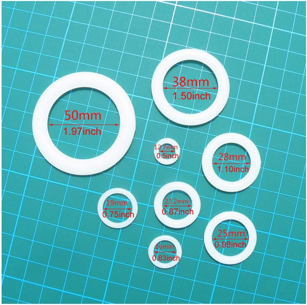 123Pcs O Rings DIY Crochet Circle Hook Sewing Accessories Tool for Crafts, Manual Handbag, Dorset Buttons, Napkin Box, Car Seat Cushion - 8 Sizes White Plastic Curtain Ring image number 6