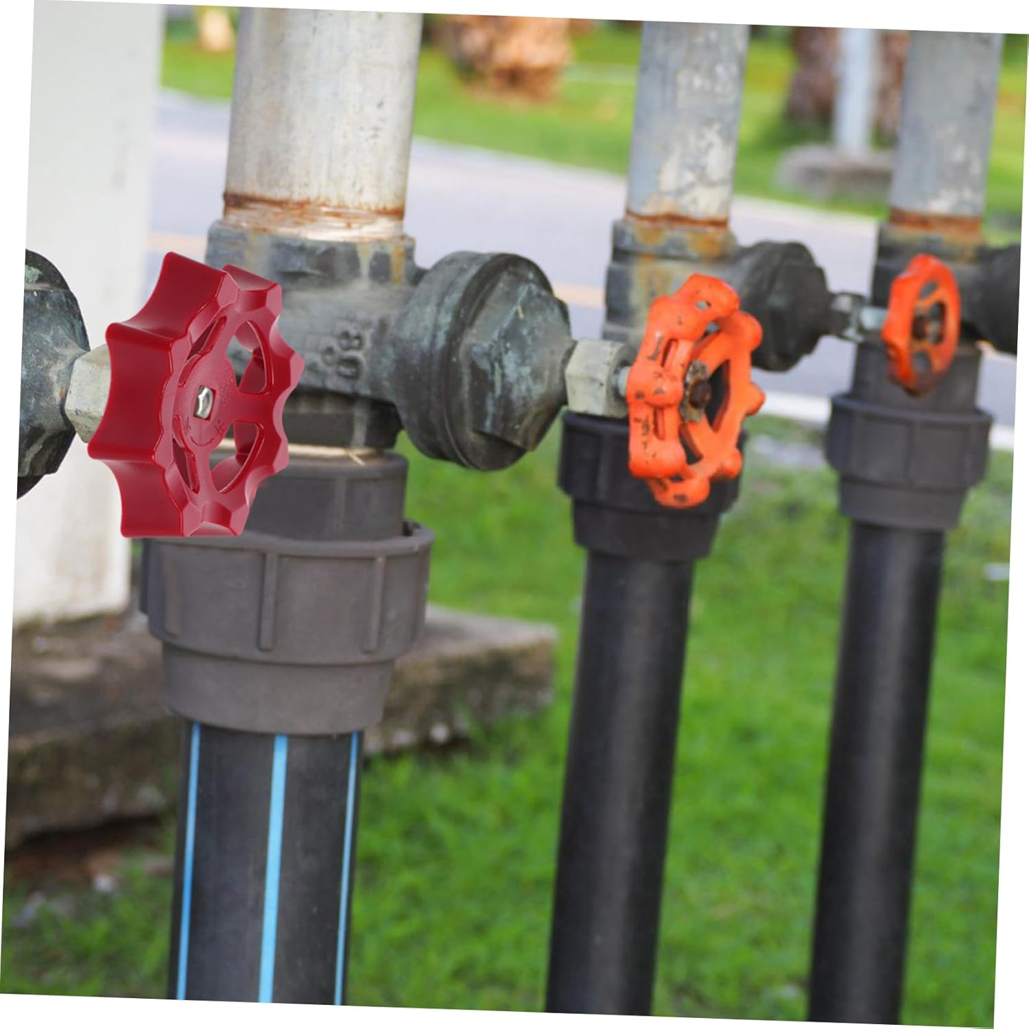 2Pcs Shower Handle Wheel Replacement with 7Mm&times;7Mm Plastic Square Hole, Gate Valve Water Spigot Handle Cast for Outdoor and Hose Water Control