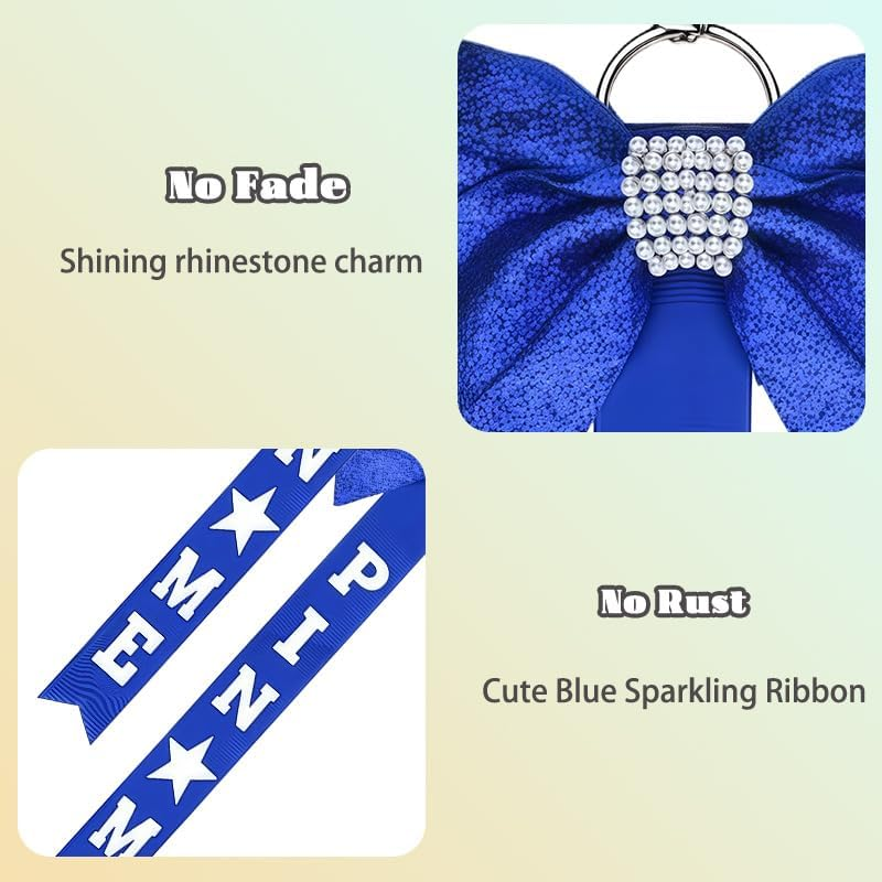 Pin Me Ribbon for Cheer Bag Backpack Accessories for Women Girls Cheerleaders Bow Keychain for Backpacks School Bags Cheer Stuff for Kids Toddlers Pin Me Keychain with Blue Clothes Pins 3 Pcs image number 4