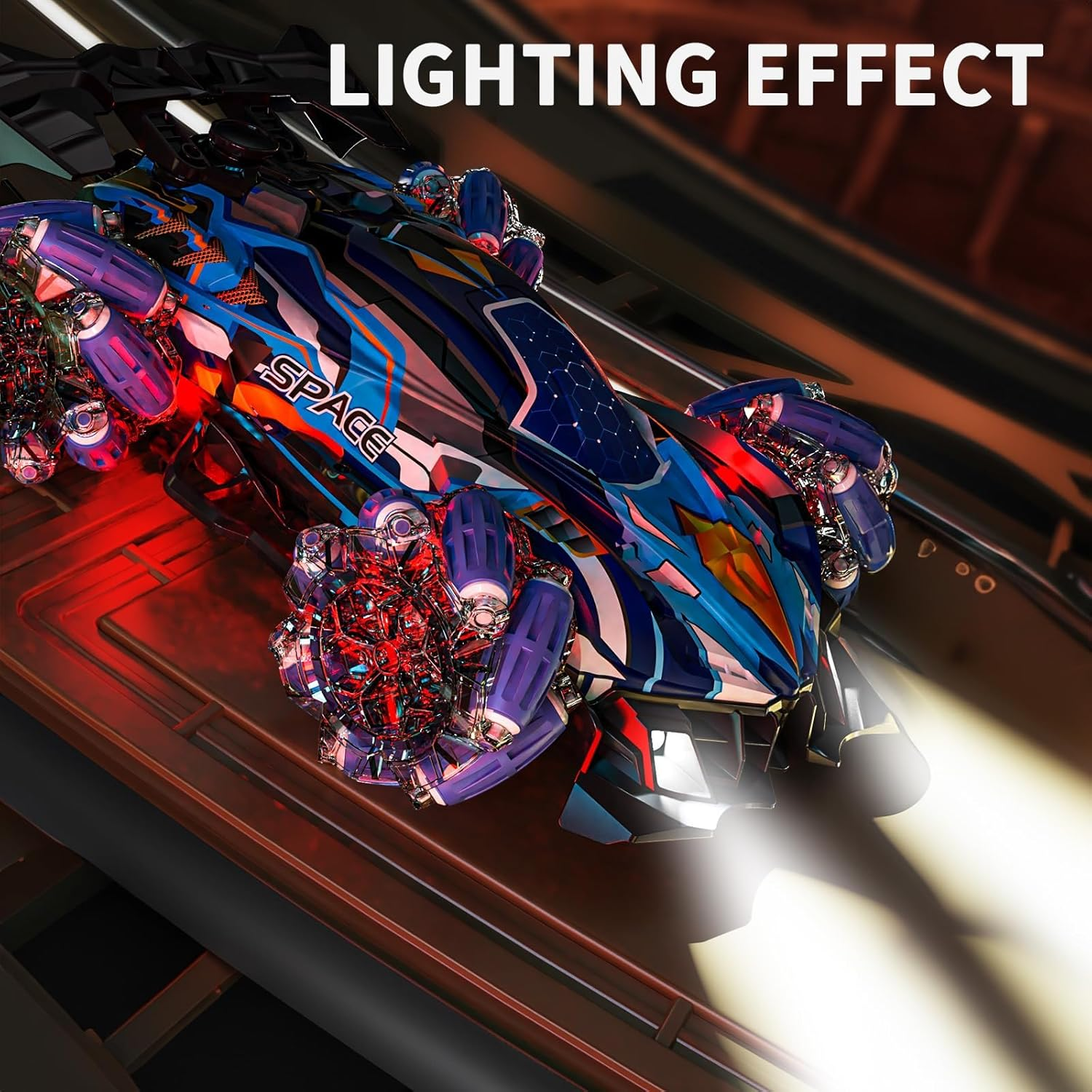 Remote Control Car for Kids Toys RC Stunt Car 360&deg;Rotating RC Cars with Music 4WD off Road Radio Controlled Truck 2.4Ghz Outdoor Toy RC Drift Car for Boys (Blue)