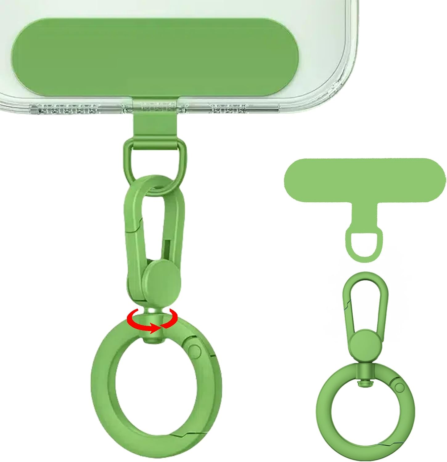 AIQIUQIU Phone Lanyard Ring Rotate 360&deg;, Adjustable Fashion Buckle Metal Detachable Accessories, Metal Patch,Universal Phone Strap for Most Smartphones