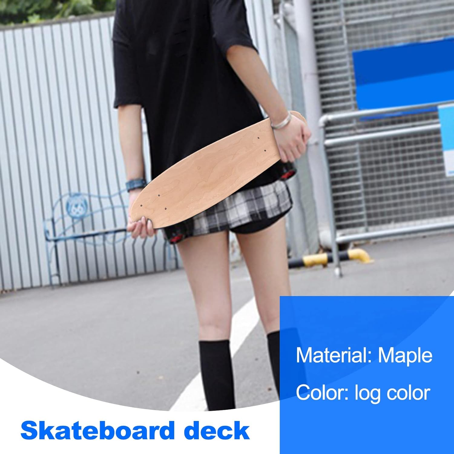 Oidnvay 22Inch Blank Skateboard Deck Natural 55.5X15Cm Maple Banana Sliding Cruising Skating Single Rocker Board DIY Decks image number 2