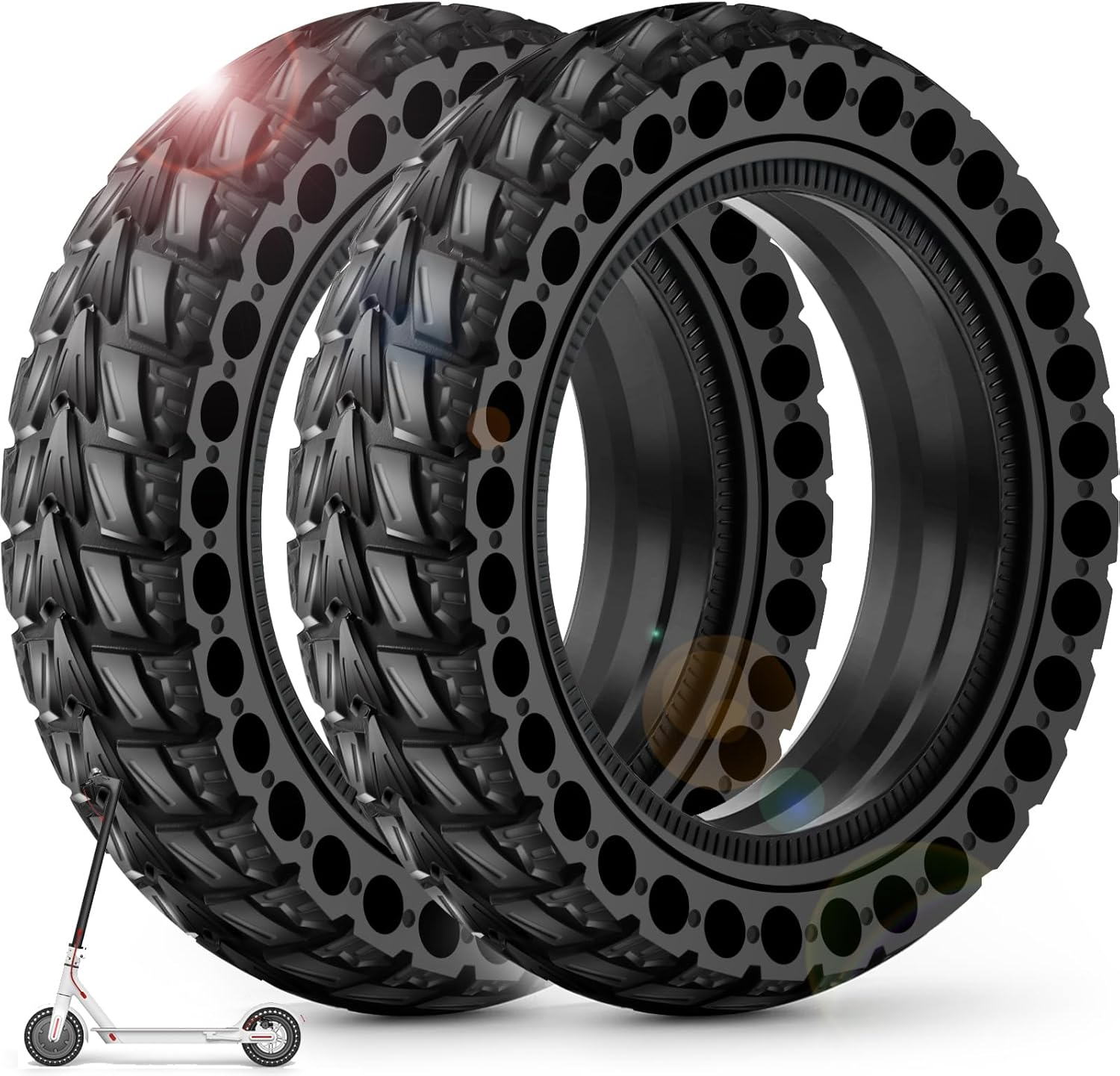 BANGTING 2 X 50/75-6.1 E Scooter Solid Tyres, 8.5 X 2 Inch Solid Rubber Tyres, 8 1/2 X 2 Replacement Tyres for Xiaomi Pro 2 / M365 / M365 Pro / 1S / 3/3 Lite/Essential and All 8.5 Inch Scooter Tyres