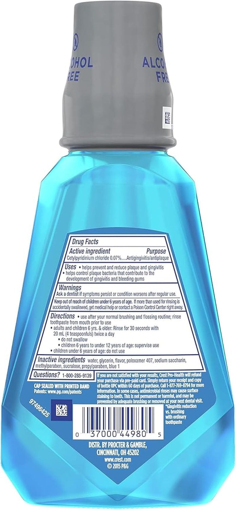 Crest Pro-Health Multi-Protection CPC Antigingivitis/Antiplaque Mouthwash Clean Mint image number 6