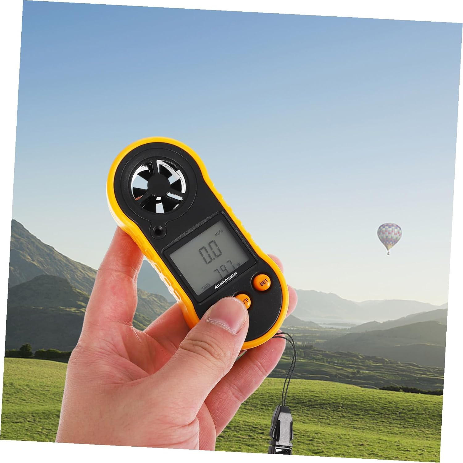 VICASKY Digital Handheld Anemometer with Screen Display High Precision Air Velocity and Temperature Measurement Wind Speed for HVAC Portable One-Handed Airflow Gauge