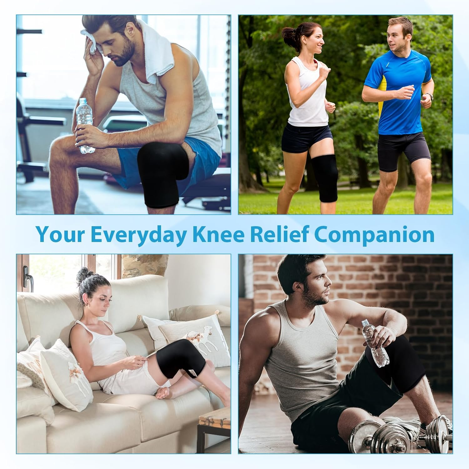 Knee Ice Pack Wrap for Pain Relief, Reusable Gel Compression Sleeve for Arthritis, ACL & Meniscus Tear, Easy-On Ice Pack for Knee, Leg, Elbow & Calf, Hot Cold Therapy for Injury Recovery M/L image number 6