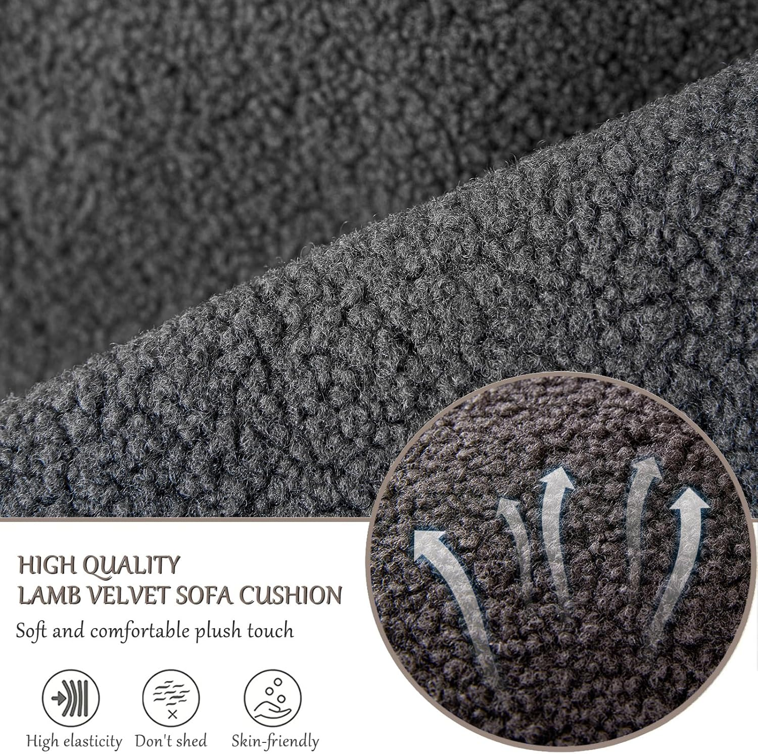 Armrest Cover, Recliner Chair Protector, Furniture Protector Slip, Side Storage Pocket, Stretch Armchair Couch Arm Rest Cover for Recliner, Chair, Sofa (Dark Gray,3 Seater(5Pcs))