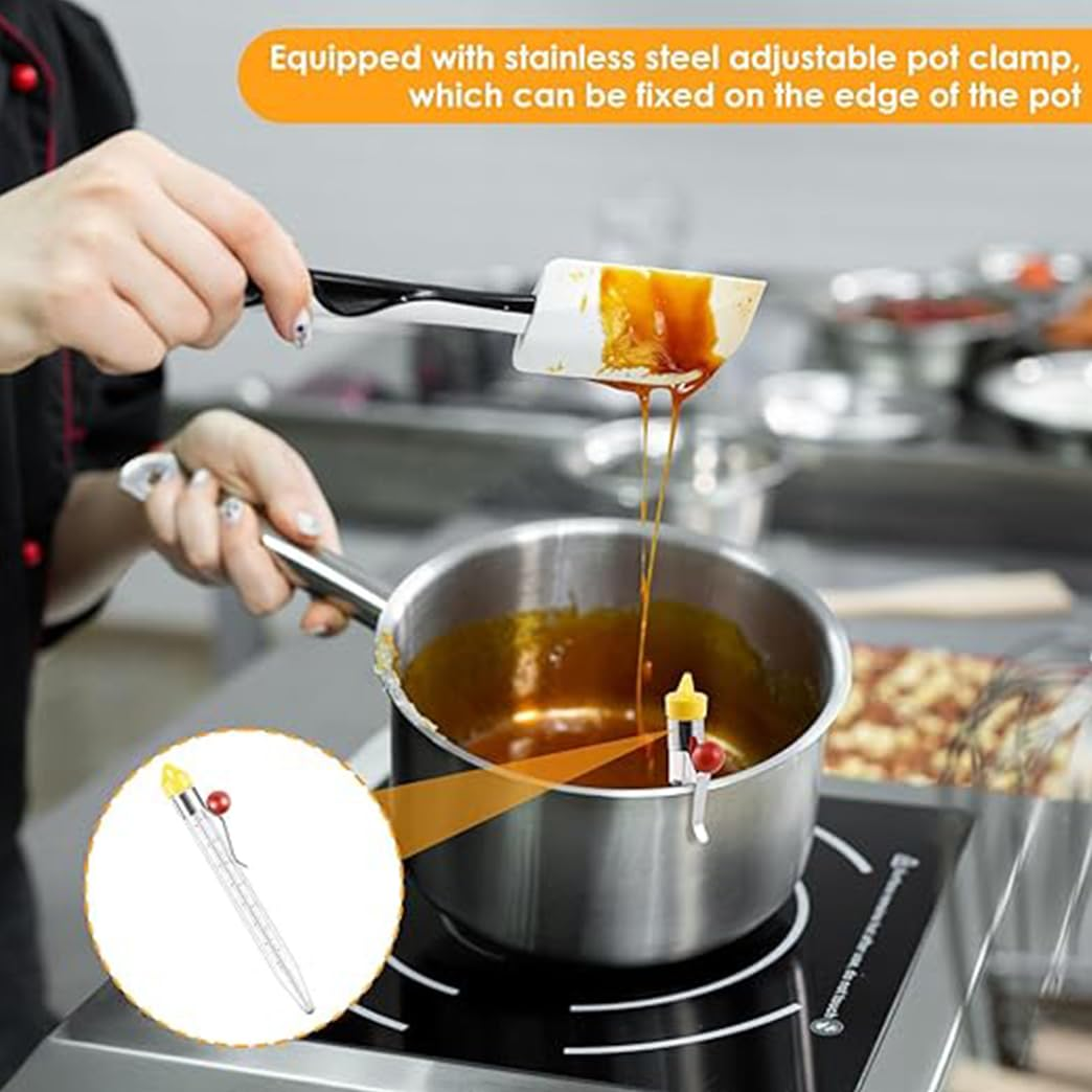 Candy and Deep Fry Thermometer with Pot Clip, Glass Food Thermometer for Sugar Syrup and Oil, Kitchen Cooking Tool with Hook image number 6