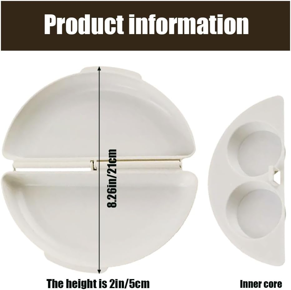 Easy Egg Breakfast Set,Microwaveable Microwave Omelet Pan and 2 Cavity Egg Poacher Set BPA Free Plastic Quick Egg Maker (White) image number 5