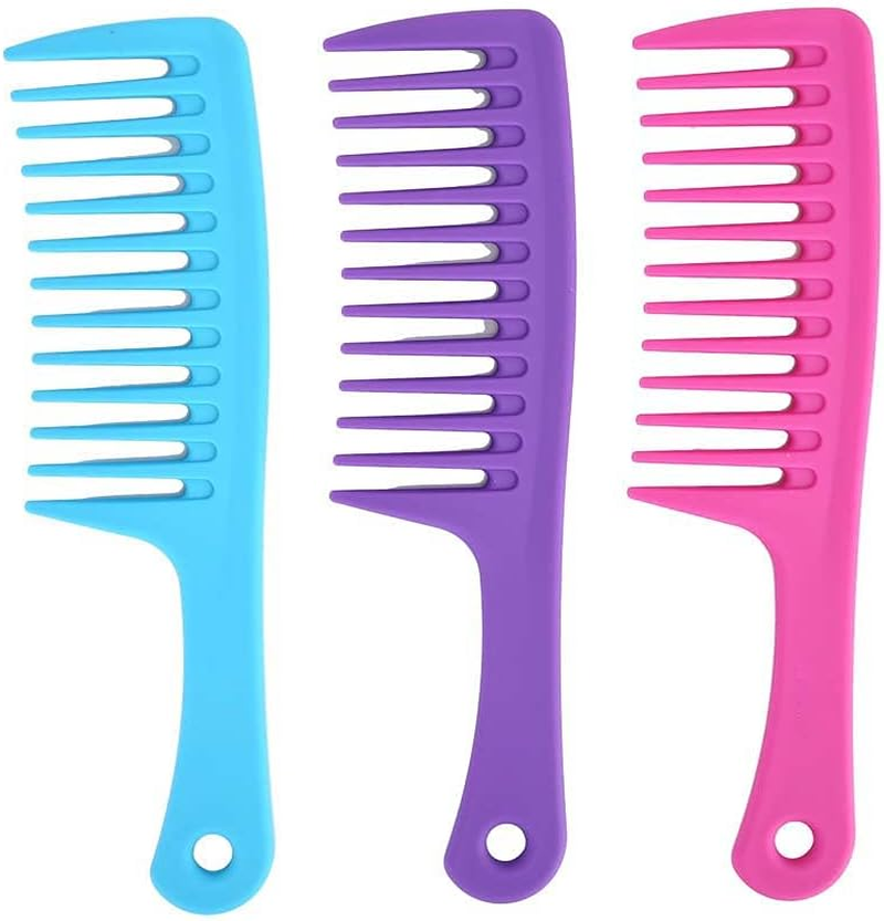 3 Colors Wide Tooth Comb Straight Handle anti Static Curly Hair Styling Tool image number 4