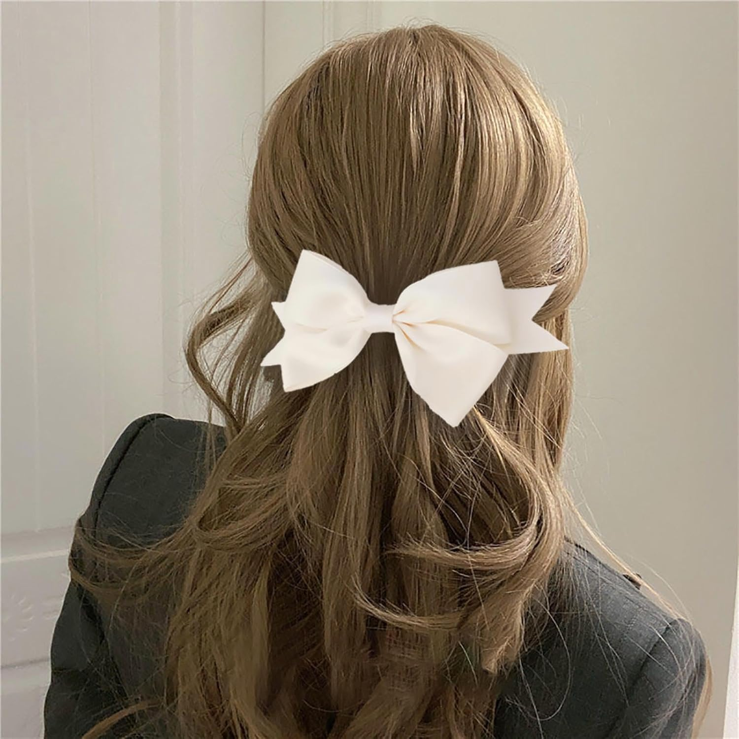 White Hair Bows for Women Bow Hair Clips Silky Satin Bow Clips Cute Hair Bow Clips French Hair Band Bow Wedding Bow Hair Bow Barrette Bowknot Hair Accessories Pink Red image number 4