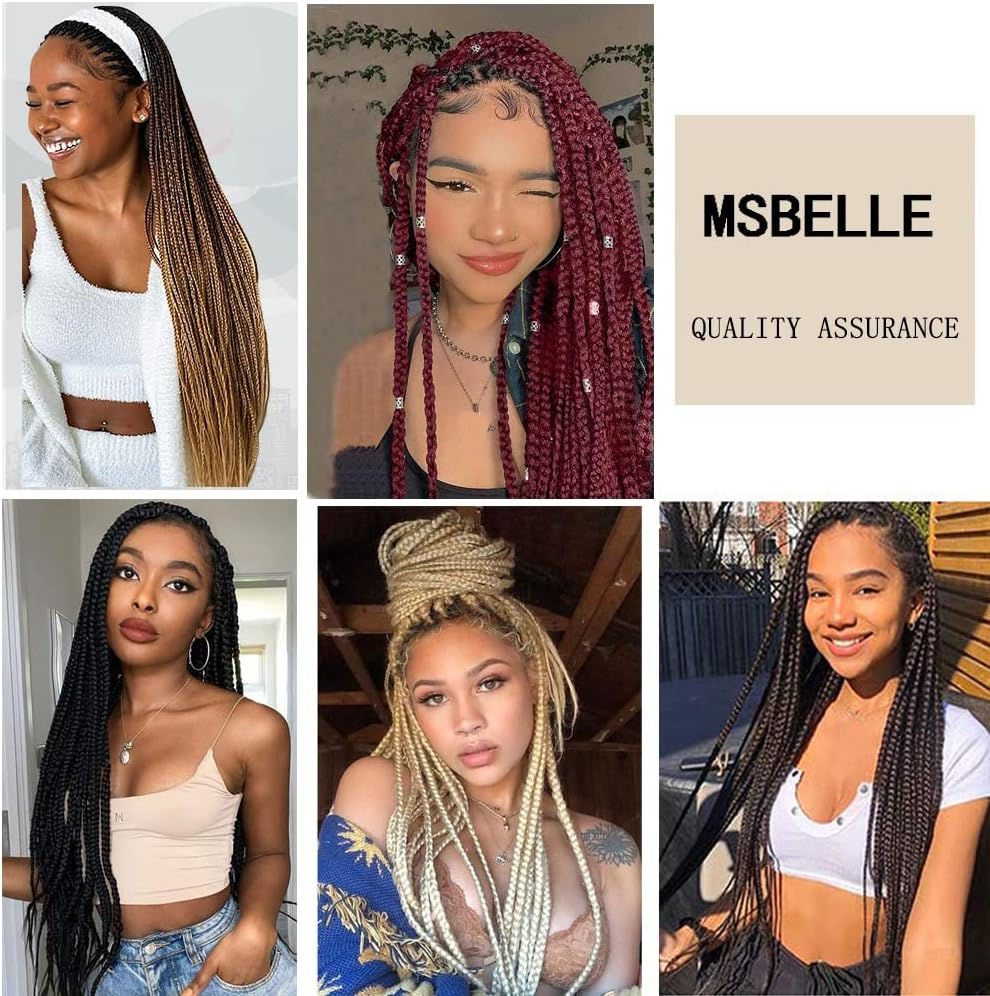 6 Packs/Lot Pre Stretched Braiding Hair 26 Inch Ombre Braiding Hair Extensions Hot Water Setting Crochet Synthetic Braids Hair Black(1#) image number 5