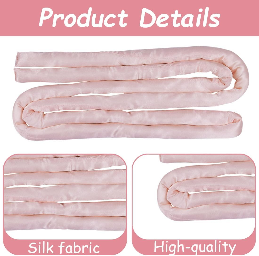 Heatless Small Curling Rods Headband, Non-Slip Heatless Curls, Curls without Heat, Hair Curler DIY Hair Curling Band Hairstyle Set for Long Medium Hair, Pink image number 2