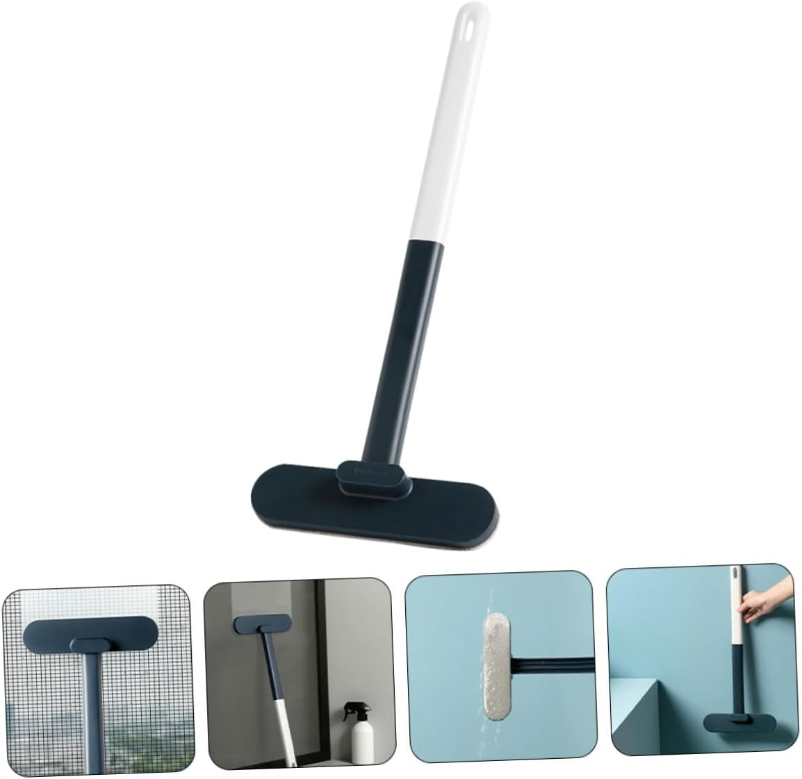 GANAZONO Window Screen Cleaning Brush Mesh Screen Cleaner Wide Scrubber Head Fine Plush Bristles Wet and Dry Dual-Use Cleaning Tool Sofa Surfaces White Blue image number 4