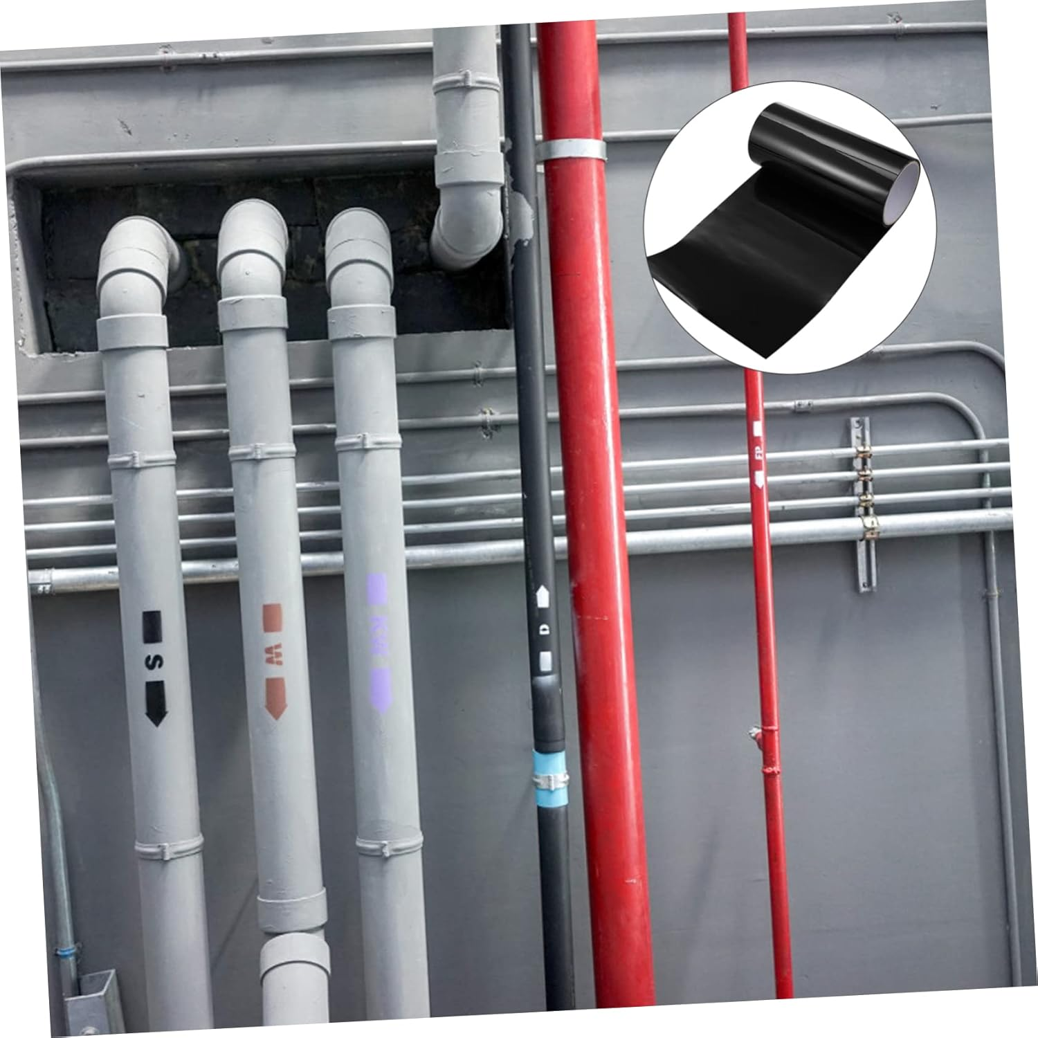 1 Roll Quick Repair Tape Waterproof Tape for Water Sealing Pipes Basins Car Awnings Buckets Self Adhesive Patches Black 20Cm X 1.5M