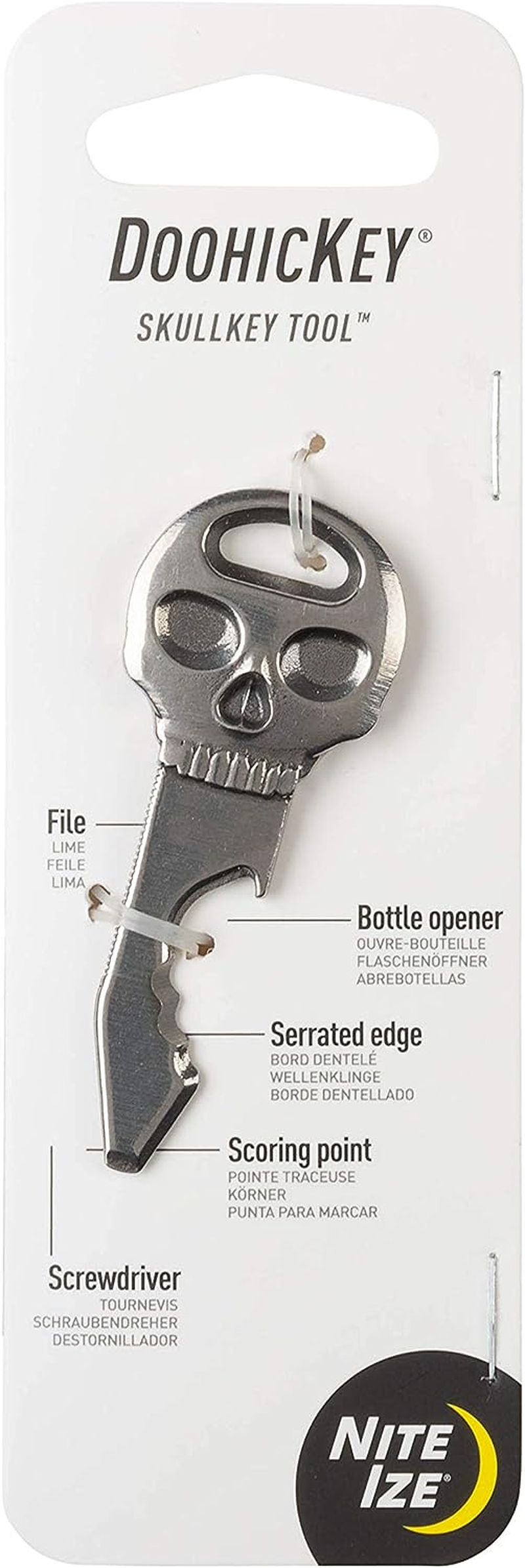 Nite Ize Doohickey Skullkey Tool, Stainless Steel Keychain Multi-Tool