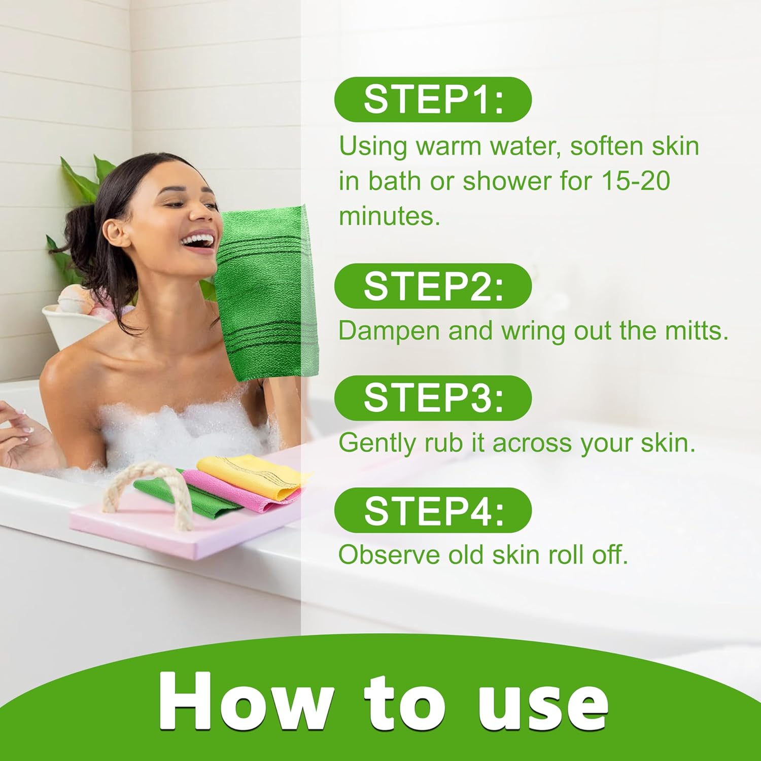 15 Pcs Korean Exfoliating Mitt, 9*5.5 in Gentle Exfoliating Korean Scrub Mitt, Large Korean Washcloth Exfoliating, Colorful Korean Body Scrubber for Cleaning Skin, Reducing Dirt and Grease (5 Colors) image number 2