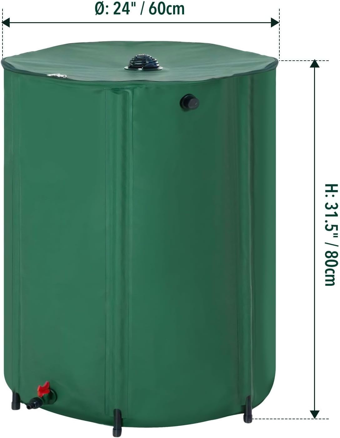 225L Rain Water Tank Barrel Rainwater Collection System Collapsible Bucket Portable Storage Container Catcher Garden Watering Harvesting 59 Gallon image number 2