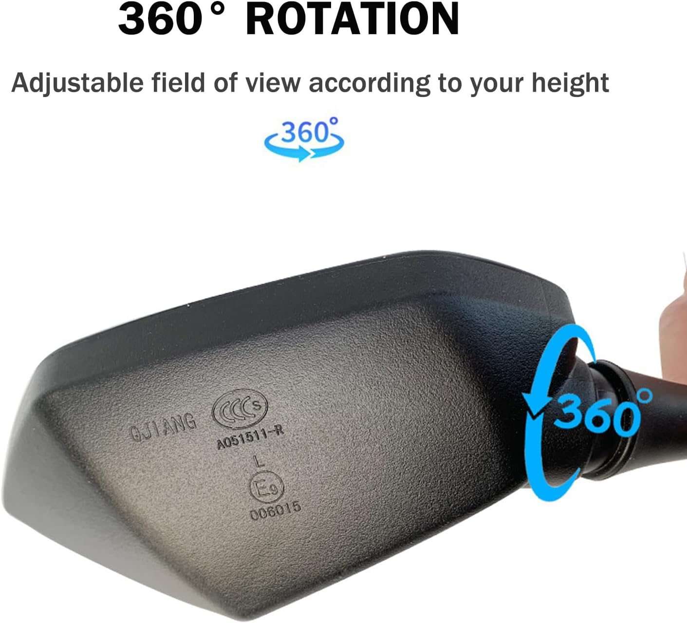 AULESSE Motorcycle Rearview Mirrors Set, 7/8'' 22Mm Handlebar Clamps, Universal Motorbike Mirrors E-Mark with M8 M10 Threaded Boltsfor Atv/Scooter/Cruiser/Bike image number 5