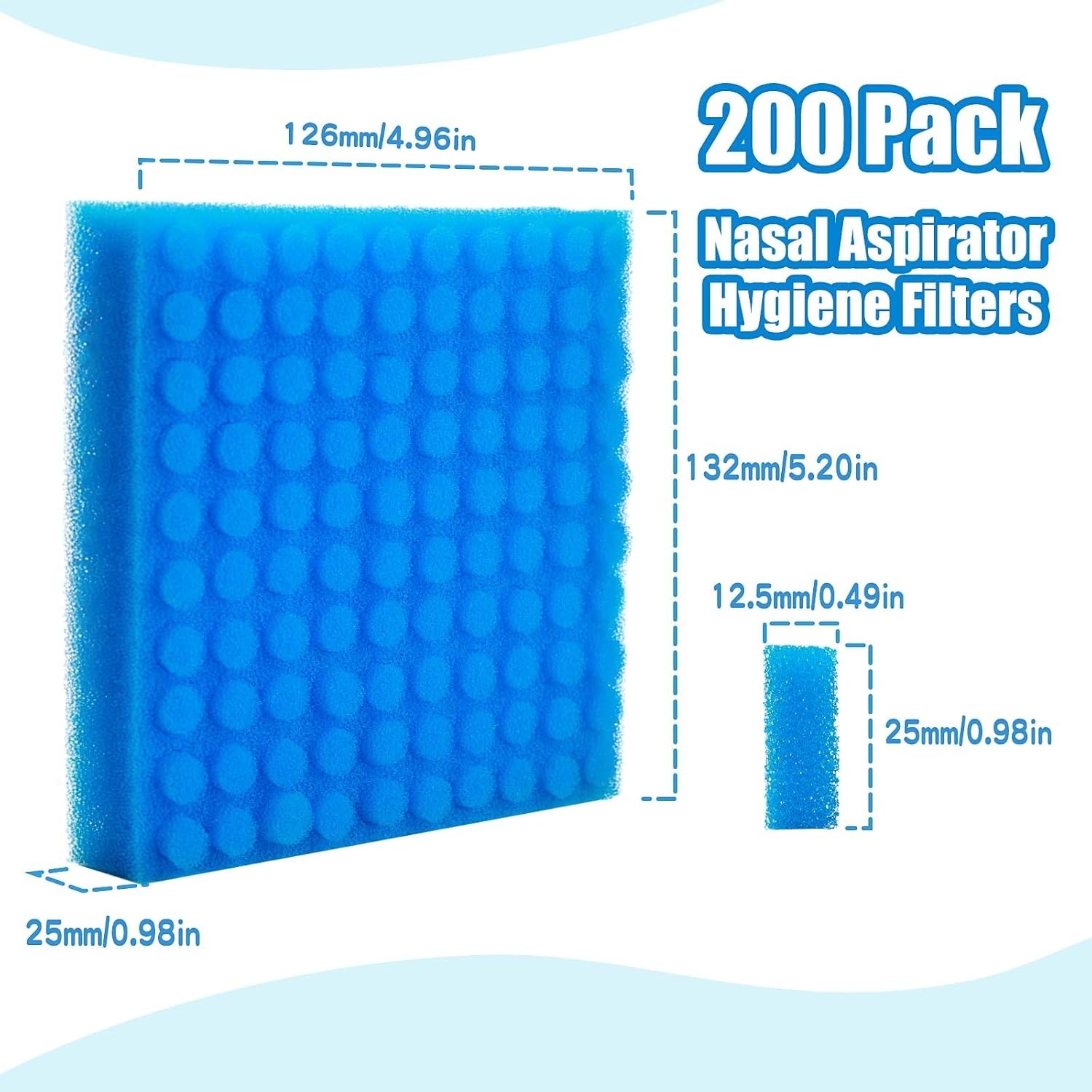 200Pcs Baby Nasal Aspirator Hygiene Filters &ndash; Replacement Nasal Inhaler Filters, Bpa-Free, Phthalate-Free, Latex-Free, Safe & Eco-Friendly for Infants, Boys & Girls image number 3
