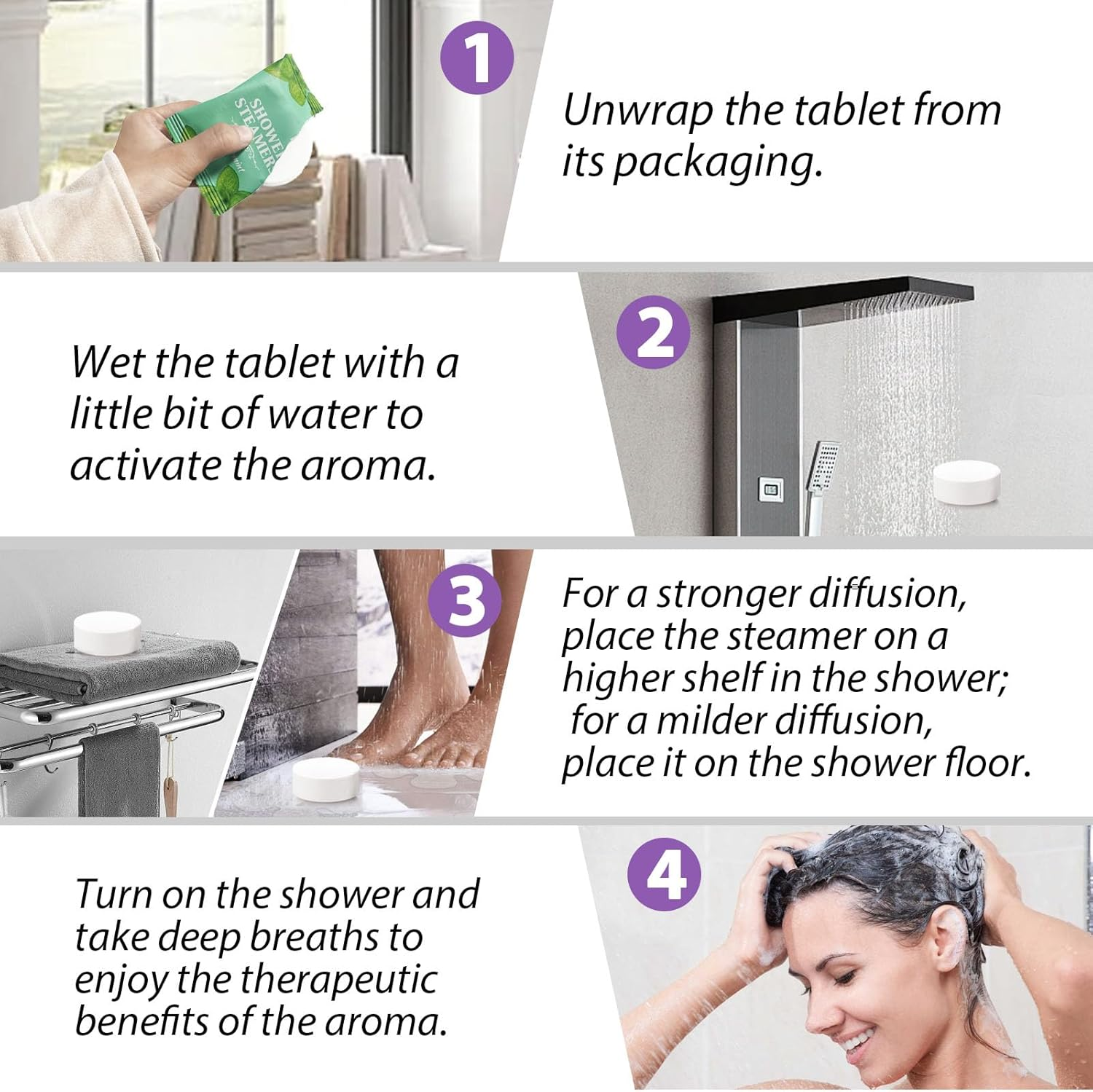 Shower Steamer Aromatherapy, 8 Pack Bath Bombs with Essential Oils for Relaxation, Shower Bombs for Women and Men image number 1