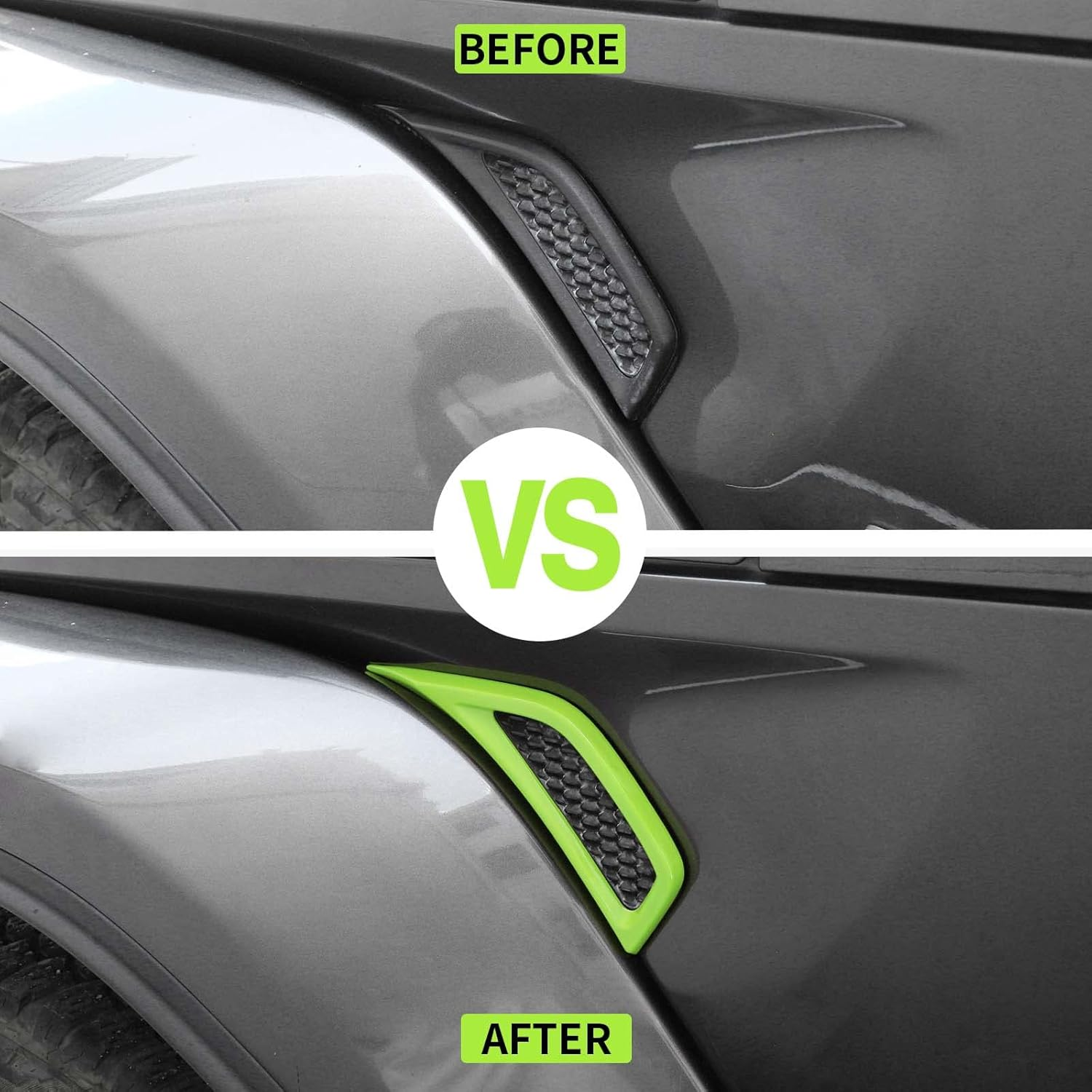 Voodonala for Jeep JL ABS Carbon Fiber Side Air Conditioning Vent Outlet Decoration Trim for 2018-2025+ Jeep Wrangler JL JLU Gladiator JT 4Xe Green image number 6