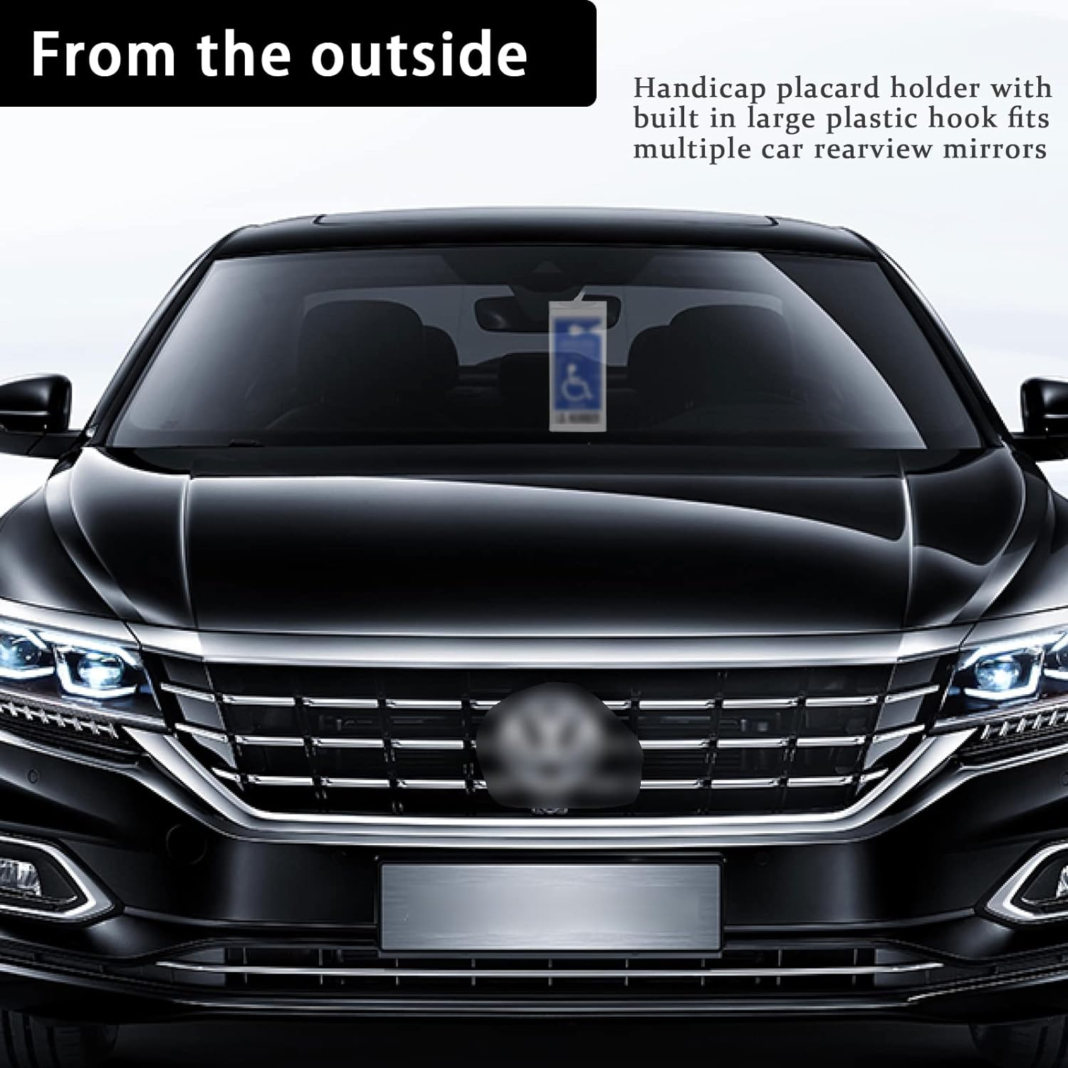 Handicap Placard Holder,- 10.6" X 5" Ultra Transparent Disabled Parking Permit Placard Protective Holder Protector for Car Sun Visor with Note Paper Slot(Set of 2) image number 1