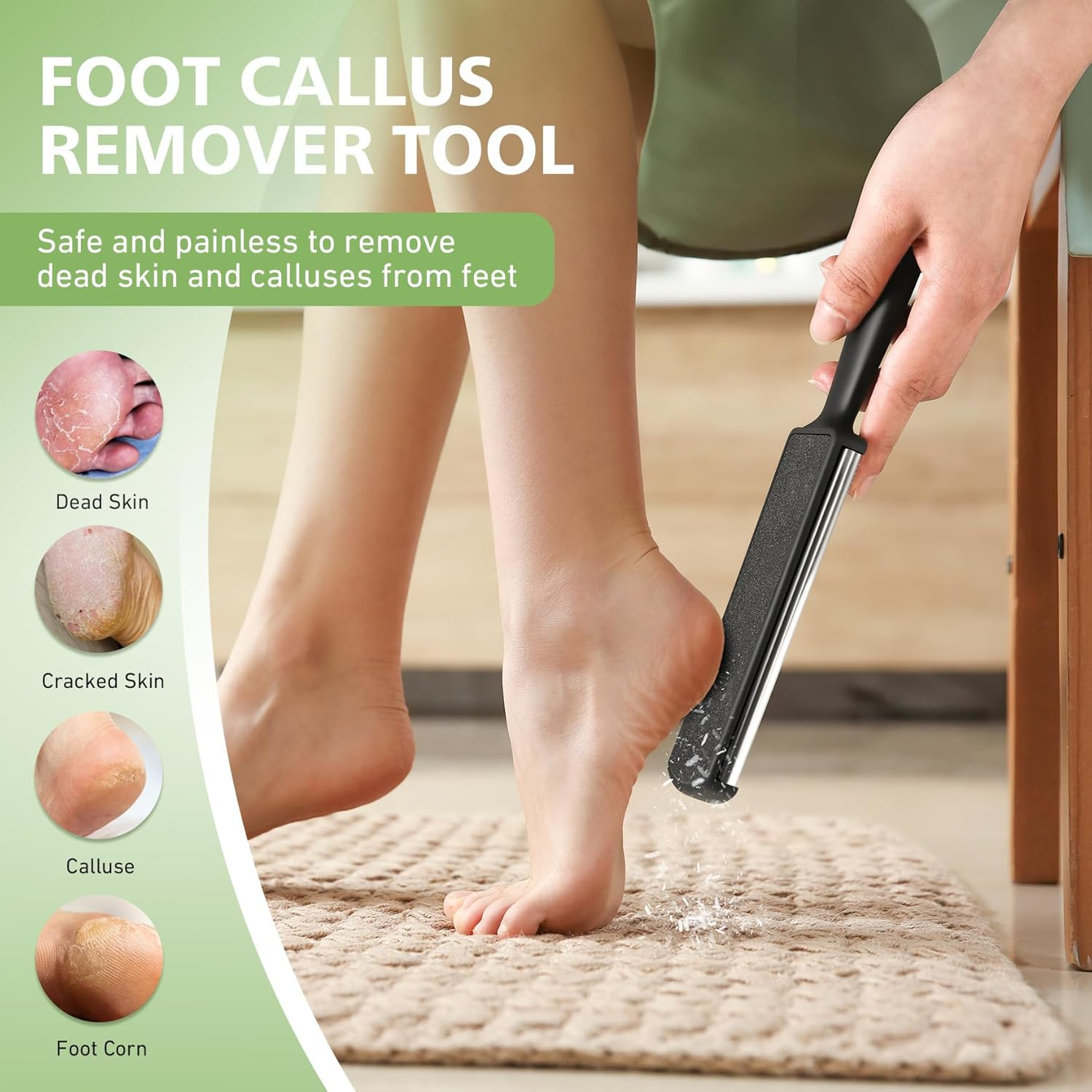 BALUCA Foot Files Callus Remover Stainless Steel Foot Rasp and Dual Sided Feet File Professional Scrubber Pedicure Tools Premium for Feet Care Remove Hard Skin, Black image number 4