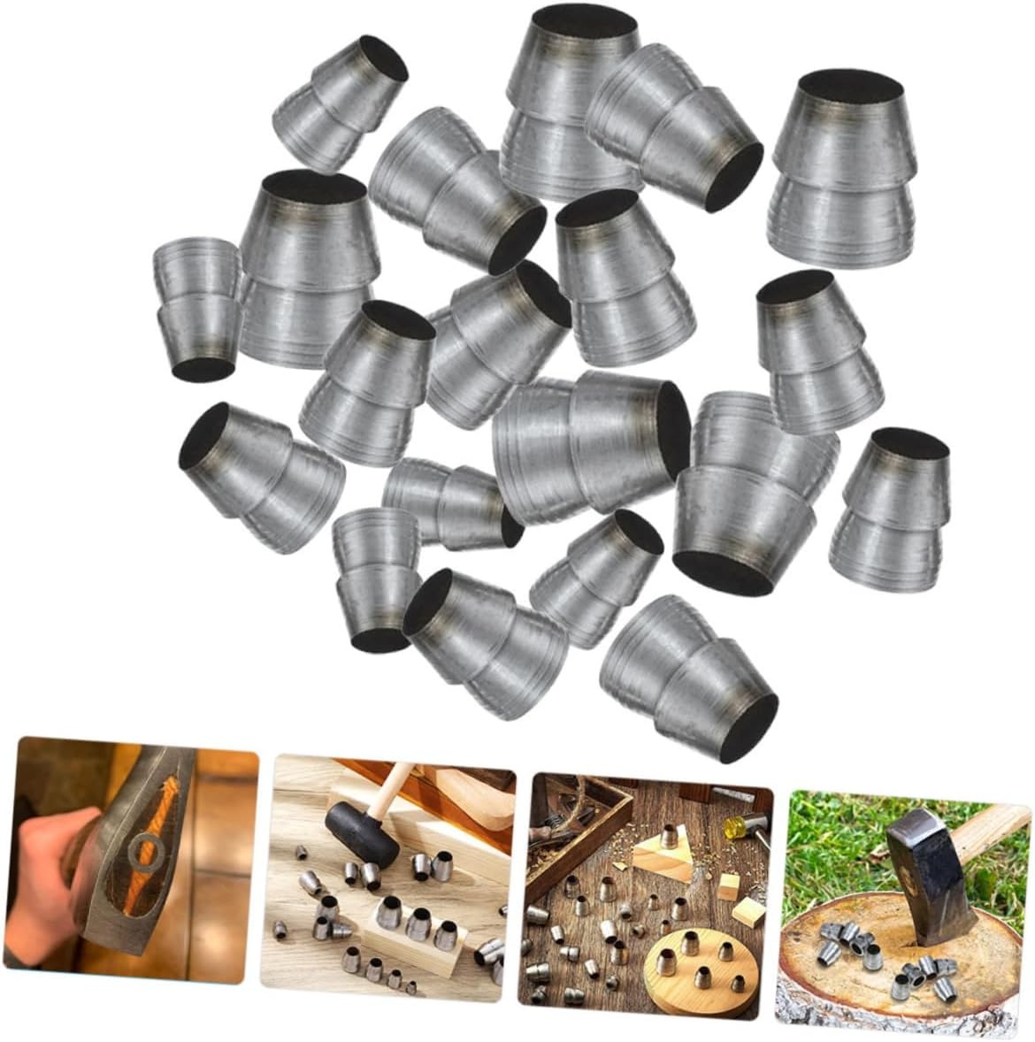 Veemoon 20Pcs Falling Reinforced Nails for Garden Tool Safety Handle Wedge Kit Conical Handle Iron Wedges Gardening Supplies Home Iron Connector Portable Tool image number 6