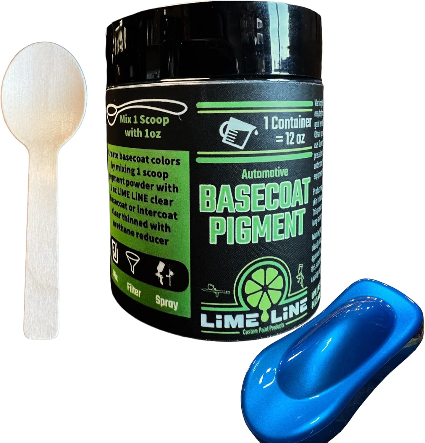 Lime Line Base Coat Maker Pigment Powder, Automotive Grade, Basecoat Metallic Red Pearl