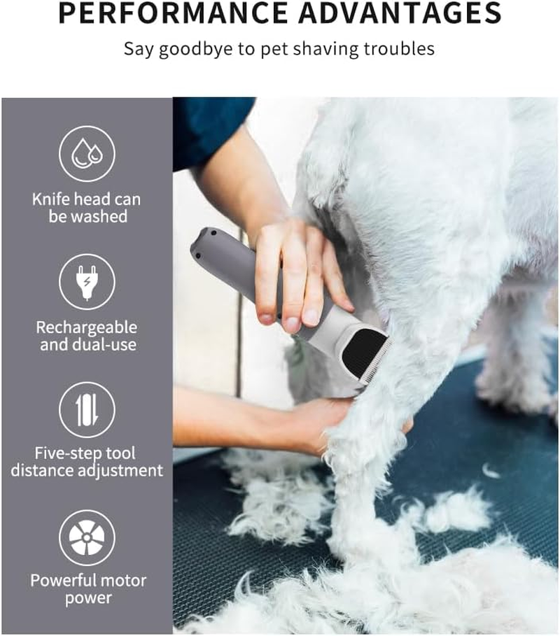 Dog Clippers, Pet Grooming Kit, IPX7 Dog Clippers Professional for Thick Hair, Low Noise Cordless Pet Hair Trimmers for Small and Large Dogs Cats image number 1