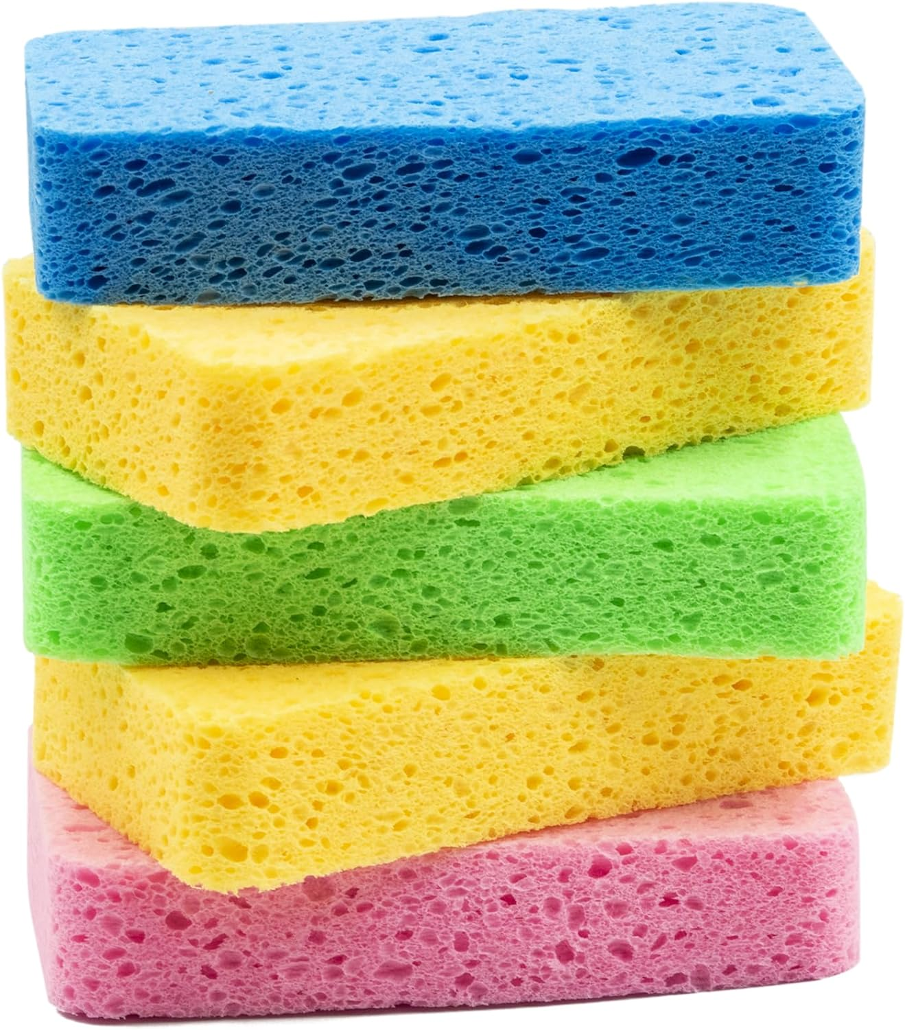 Temede Sponges for Dishes, Large Cellulose Kitchen Sponge, 3.5Cm Thick Heavy Duty Scrub Sponges for Cleaning, Non-Scratch Dish Scrubber Natural Sponge for Household Cleaning, Cookware, Bathroom, 5Pcs image number 1