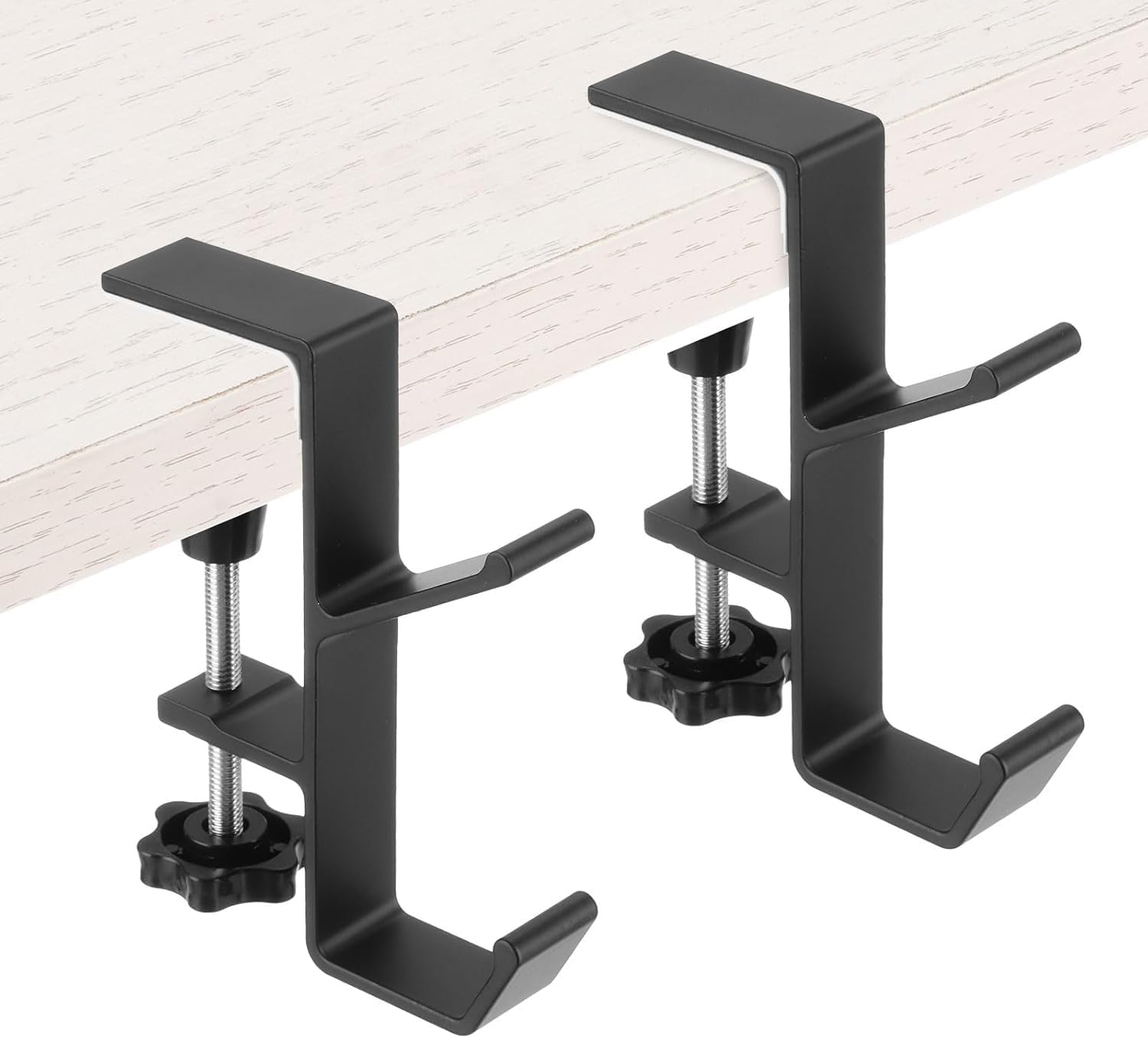 Xinghonyac 2 Pcs Desk Handbag Hanger, Adjustable Table Hanger Hook, Desk Purse Holder, Handbag Storage Hooks, Schoolbag Hook, Desk Hook Backpack Holder (Black)