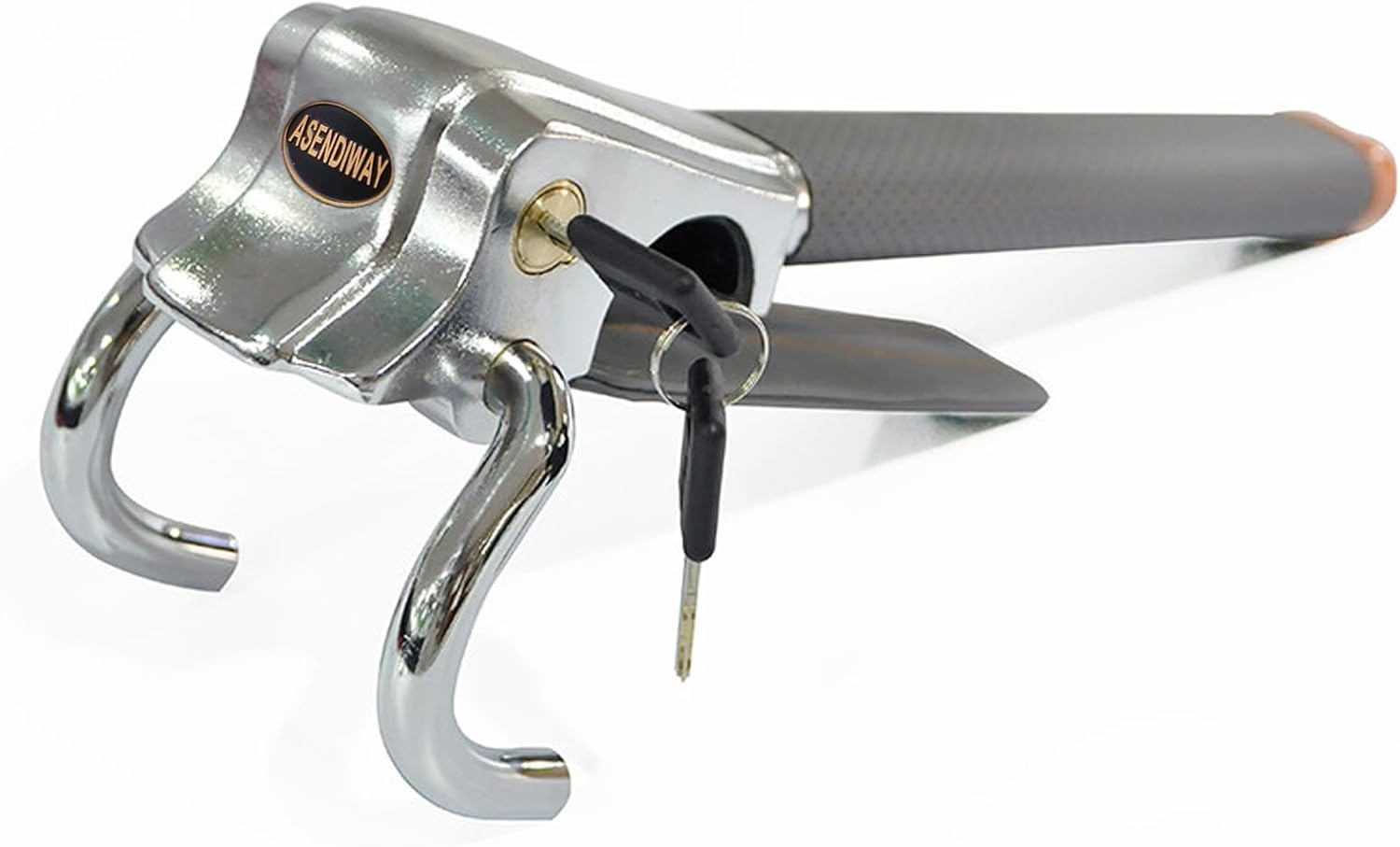 Steering Wheel Lock Universal Anti-Theft Device Heavy Duty Security Car Lock for Vehicle Auto Truck SUV Van with 2 Keys Gray - Grey image number 4