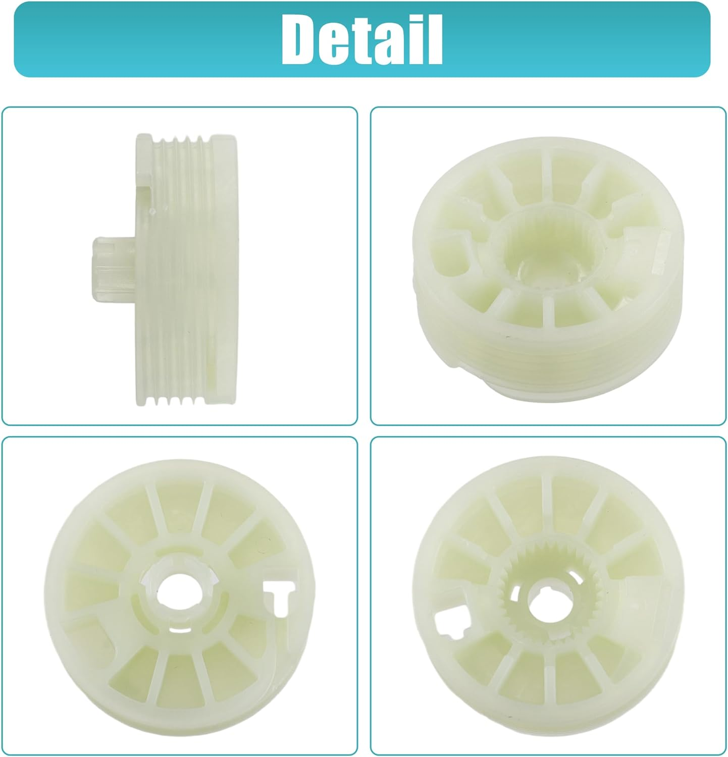 X AUTOHAUX 4Pcs Window Regulator Drum Gear Spool for Kia Sportage 2016-2020 Glass Regulator Sprocket Spool Gear for Front Rear Left Windows image number 1