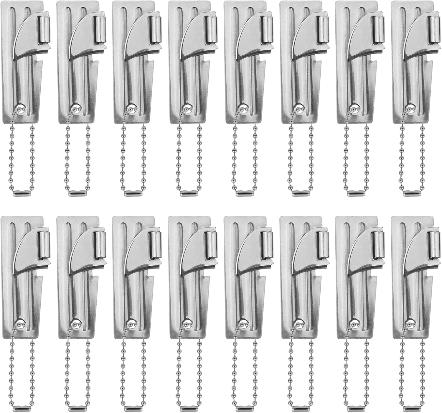 16Pcs P51 Can Openers, Stainless Steel Military Can Opener with Chains Manual Camping Can Opener Portable Emergency Can Opener Practical Survival Can Opener for Outdoor Travel Camping image number 4