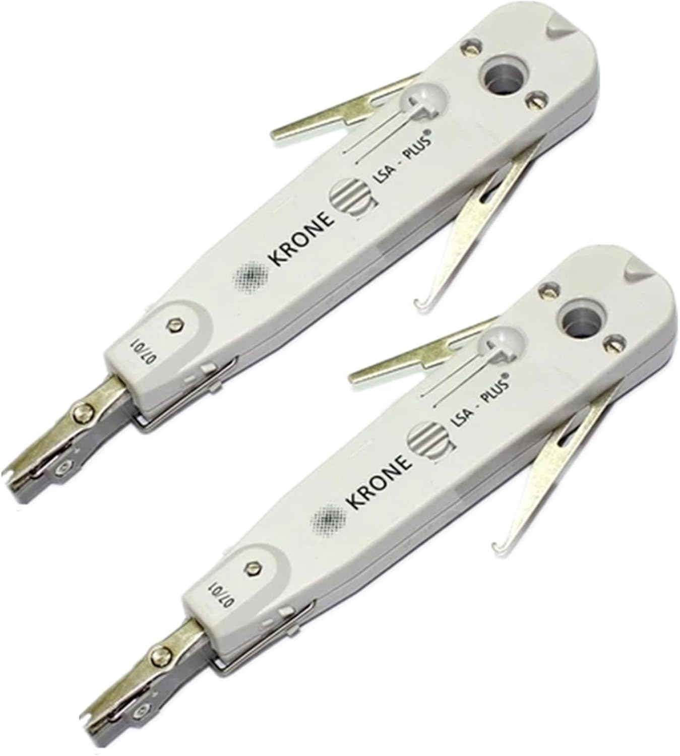 2PCS Punch down Tool, Multifunction Krone Type Idc/Network Wire Punch down Tool, Professional Telephone Impact Terminal Insertion LSA Mounting Tools Compatible with RJ45, Cat5, Cat5E, Cat6 RJ11 (Grey) image number 5