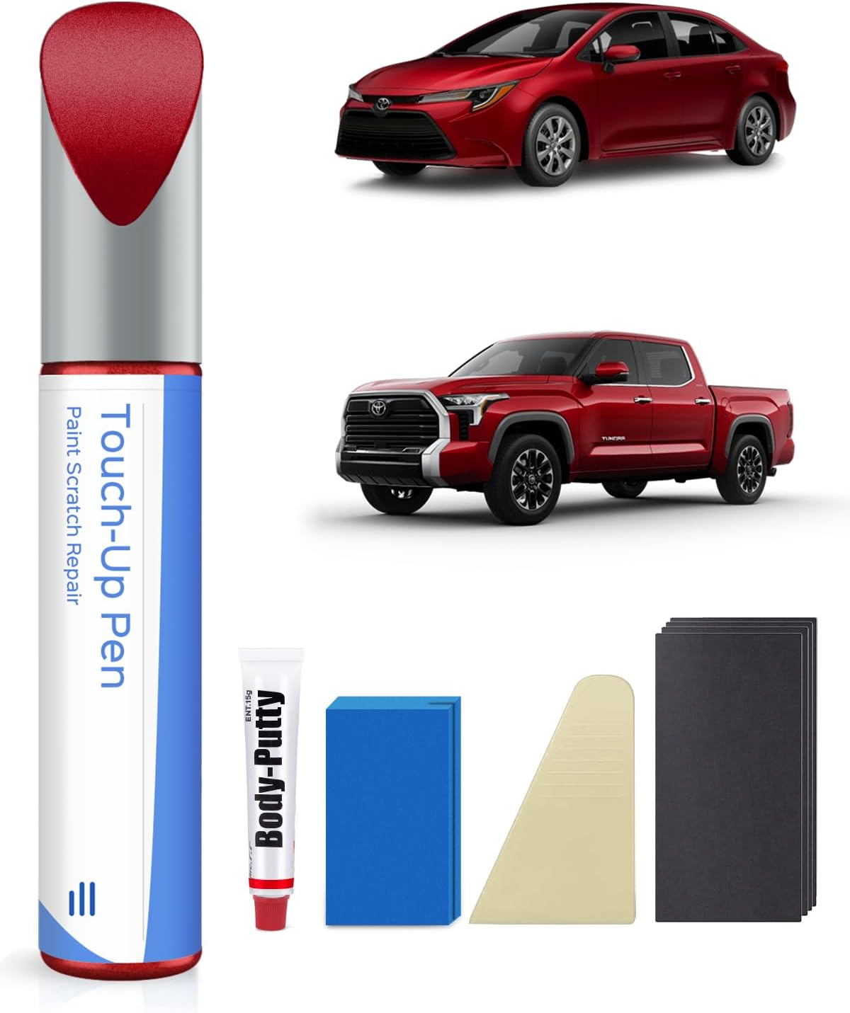 Barcelona Red Pearl(3R3) Touch up Paint Repair Kit Compatible with Toyota - DIY Kit Exactly Matches Chips and Nicks