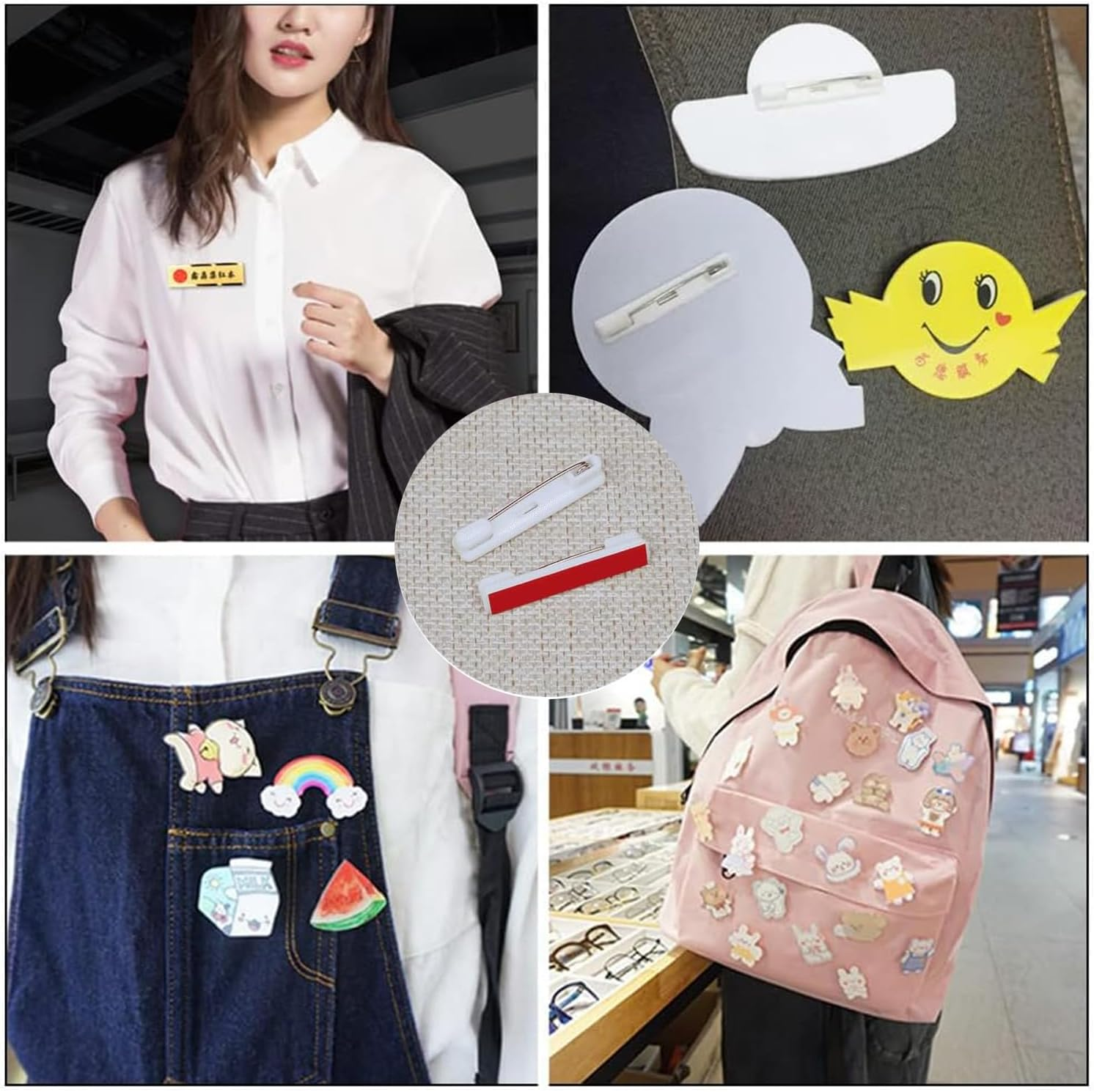 Paifeancodill Safety Pin Bar with Adhesive, 50 Pcs Badge Pin Backs Name Tag Pinswhite Adhesive Safety Pins Back Adhesive Bar Pins for ID Badge Crafting Parts Back Safety Bar Pins Best Name Tag Pins image number 5